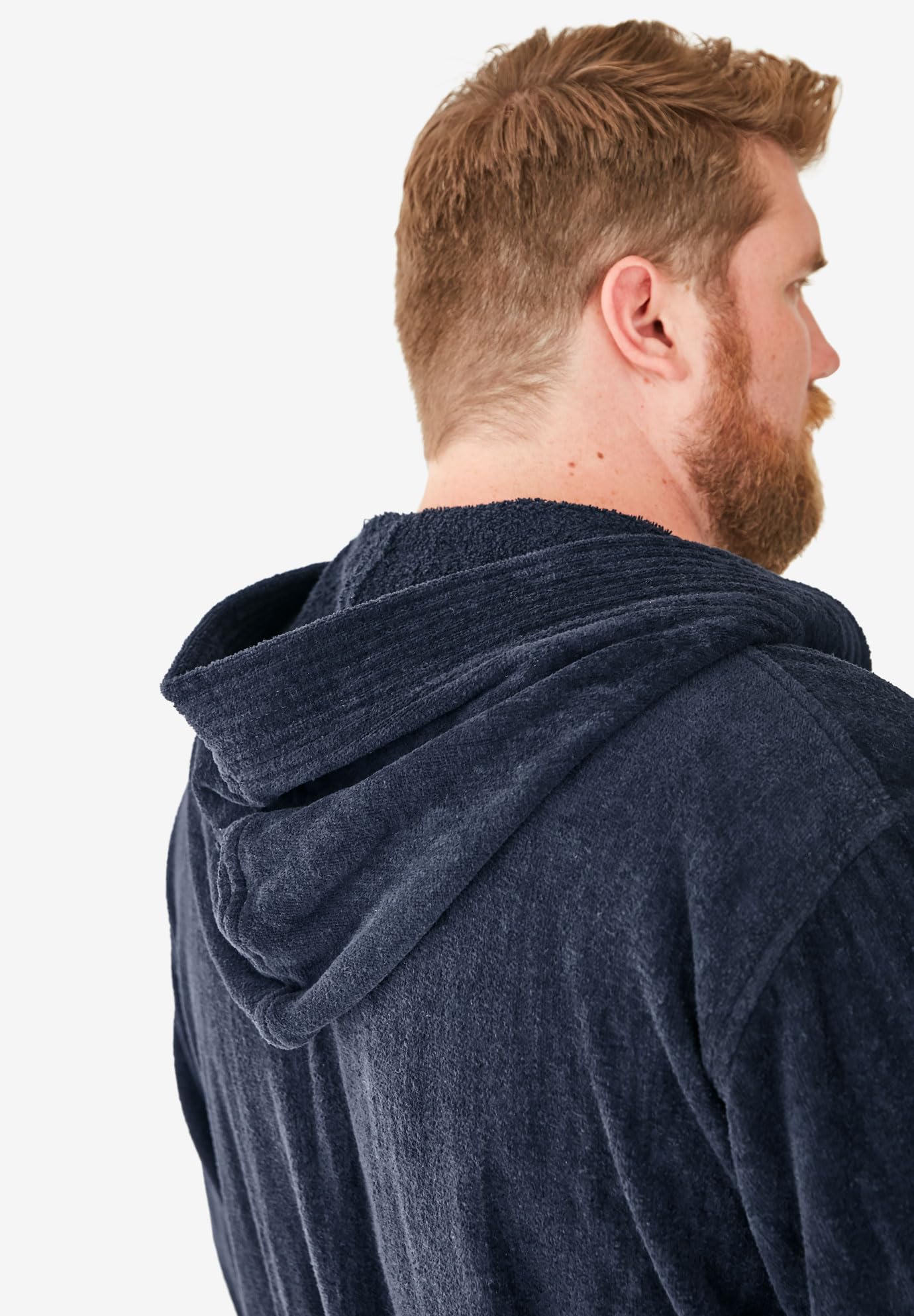 KingSize Men's Big & Tall Terry Velour Hooded Maxi Robe - Extra Long Plush Bathrobe for Lounge, Spa & Relaxation at Home
