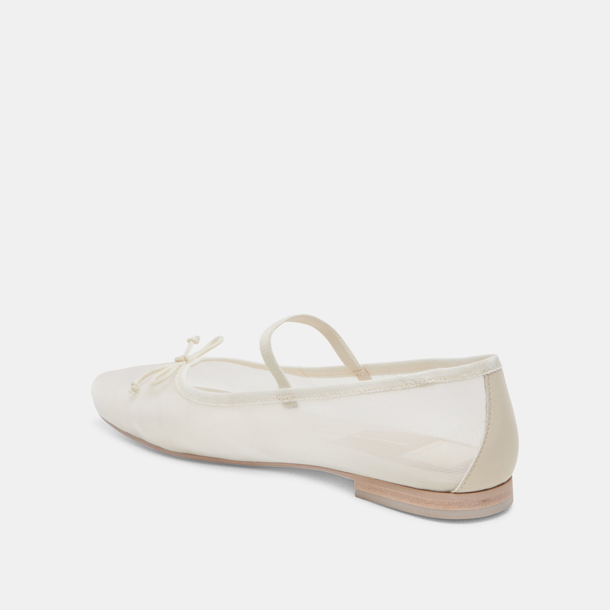 Cadel Women's Ballet Flats - Ivory Mesh Comfortable Slip-On Shoes for Casual Wear, Work & Travel