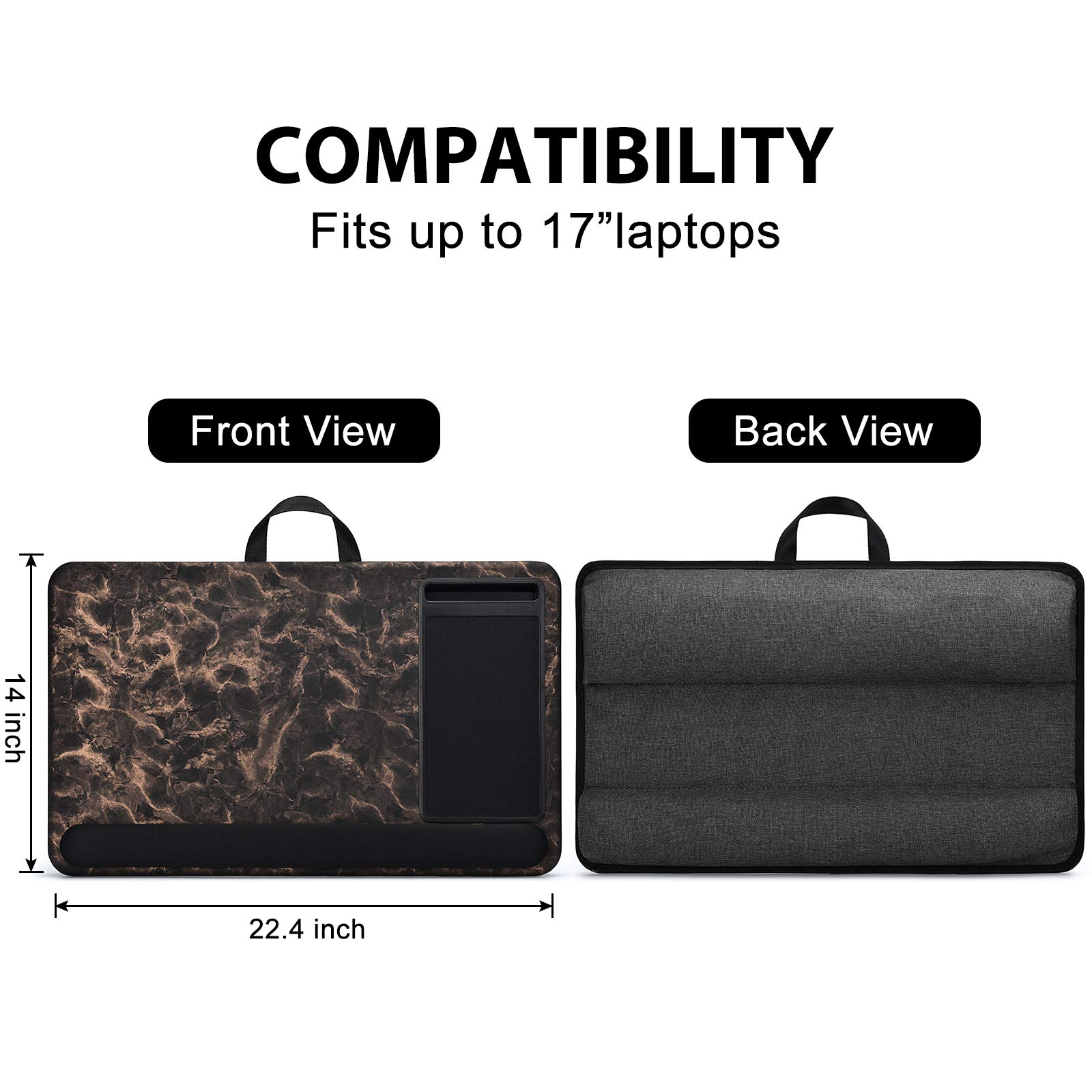 Ergonomic Laptop Tray with Built-in Mouse Pad & Anti-Slip Strip - Portable Lap Desk for MacBook, iPad & 17-Inch Notebooks - Perfect for Bed, Sofa & Office Use
