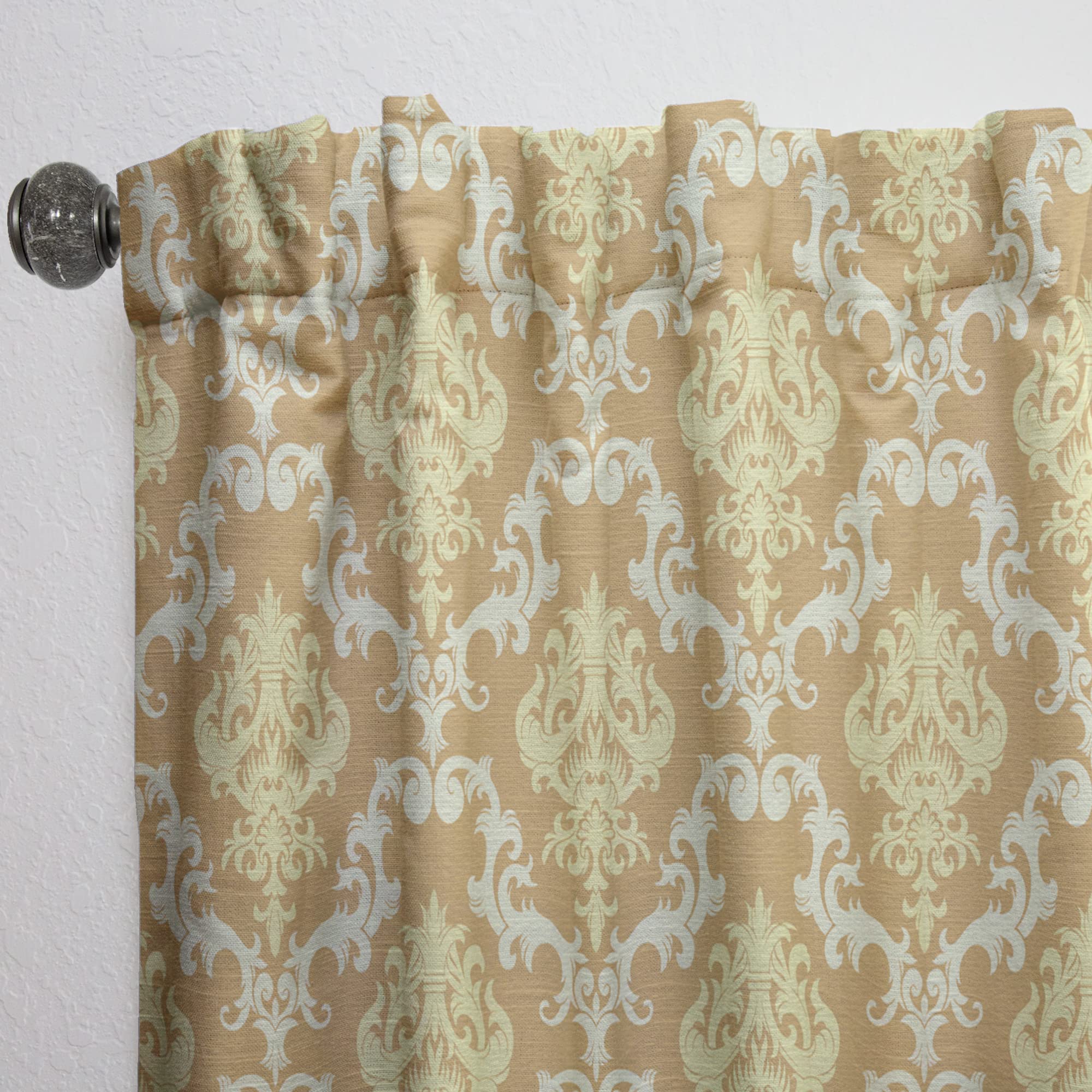 DesignQ Floral Pattern Thermal Insulated Curtains for Bedroom & Living Room - Single Panel 52x120 Inches - Elegant Window Drapes for Home Decor, Light Blocking & Energy Saving