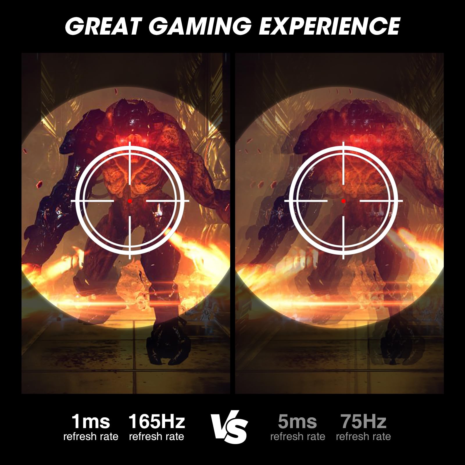 KOORUI 24 Inch Gaming Monitor - 165Hz FHD Fast IPS Display, 1ms Response Time, 99% sRGB, Adaptive Sync, Ultra Slim Bezel, VESA Mount (1920x1080P, HDMI, DisplayPort) - Perfect for Esports, PC Gaming & Home Office Workstations