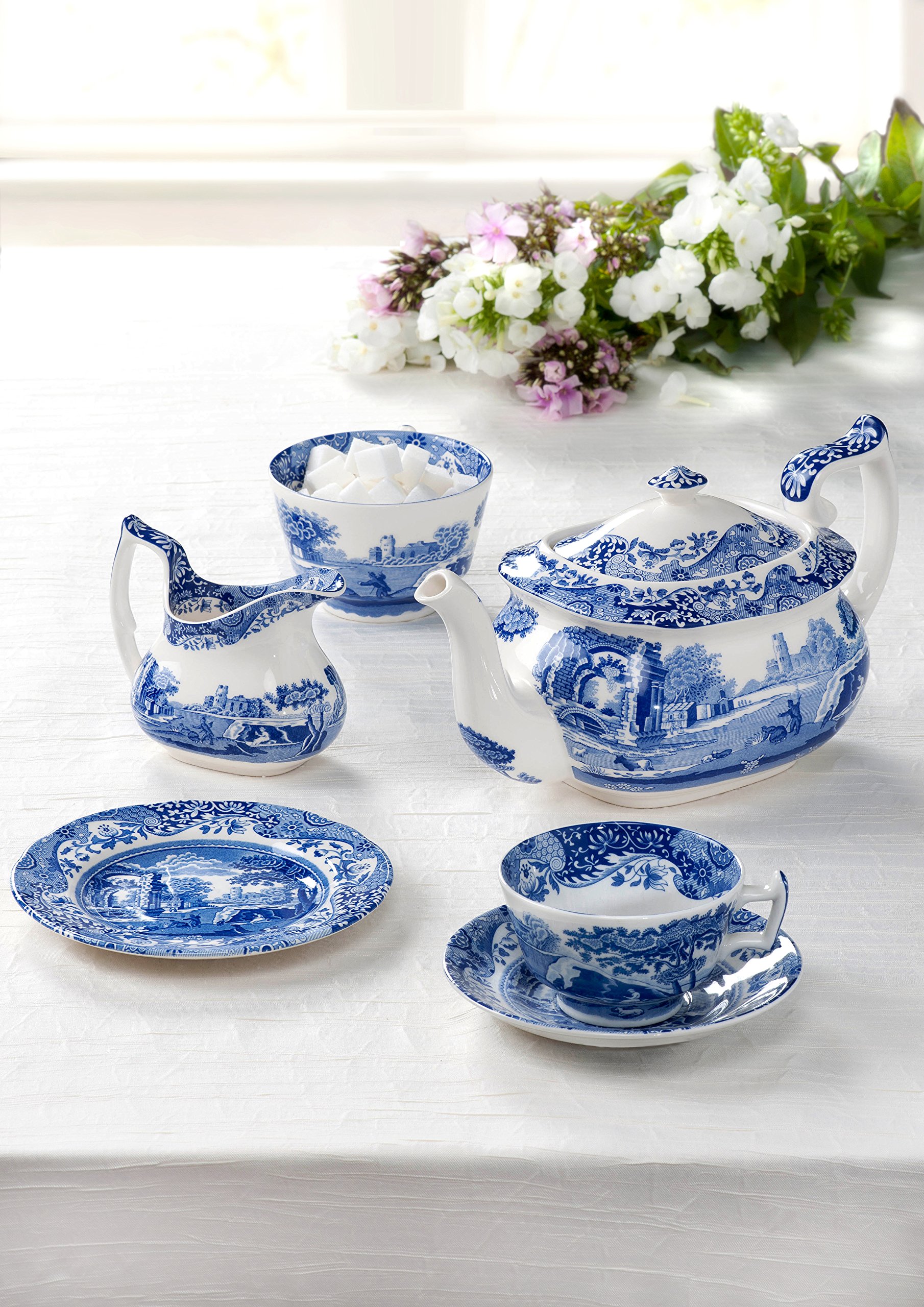 Spode Blue Italian Medium Oval Platter - 14 Inch Fine Porcelain Serving Dish for Desserts, Appetizers & Snacks | Microwave & Dishwasher Safe | Perfect for Dinner Parties, Holiday Entertaining & Everyday Use