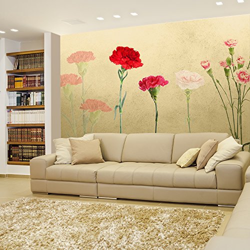 Red and Pink Carnations With Copper Background