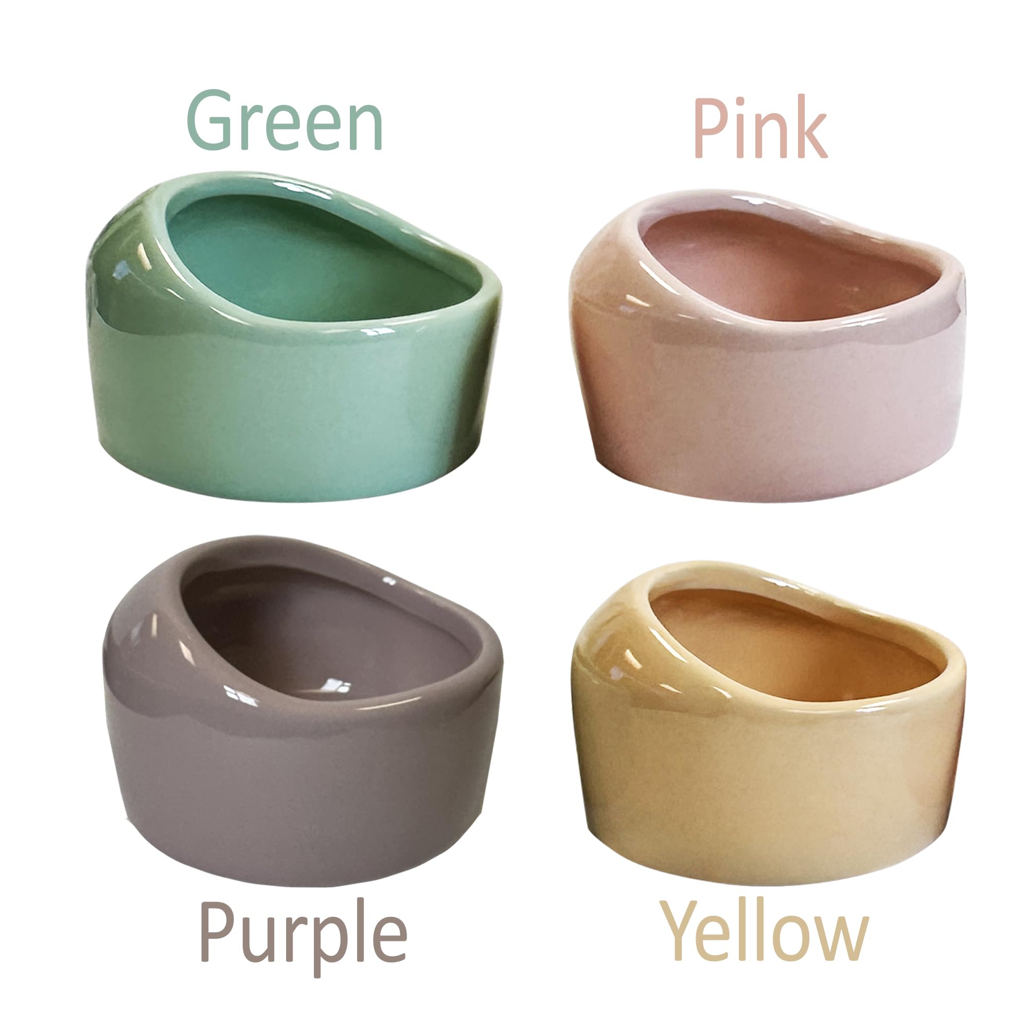 No-Tip Ceramic Pet Food Bowl - Heavy Duty Escape-Proof Feeding Dish for Hamsters, Hedgehogs, Chinchillas, Rats, Ferrets, Guinea Pigs, Rabbits, Squirrels & Reptiles - Perfect for Small Animal Cages & Terrariums (Pink)