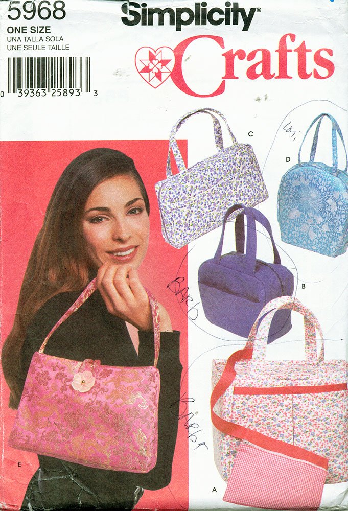 Simplicity 5968 DIY Craft Purse Bag Pouch - Handmade Sewing Project for Women & Teens - Perfect for Gifts, Storage & Fashion Accessories