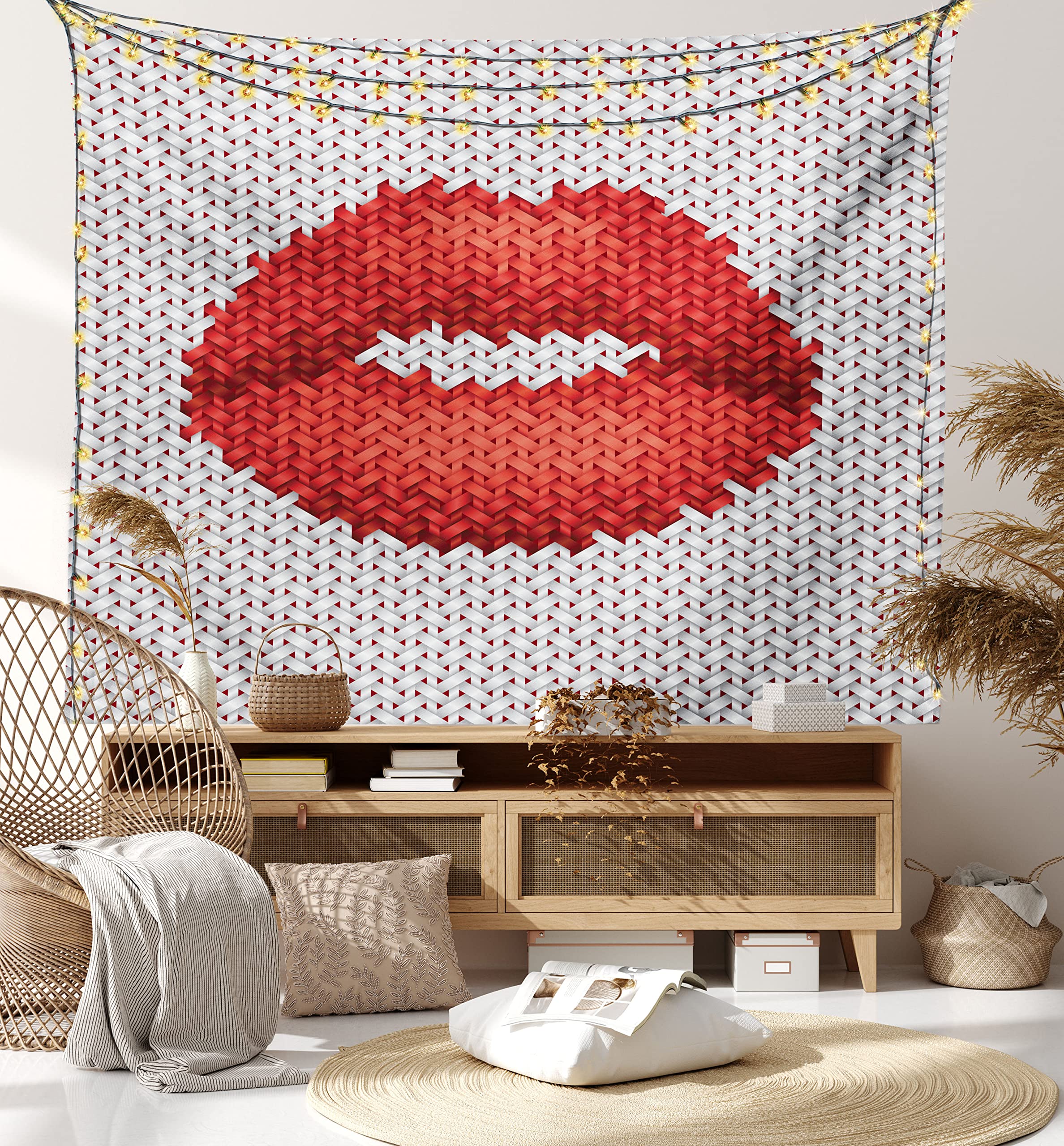 Ambesonne Feminine Tapestry - Twin Size Lips Design for Bedroom Wall Decor