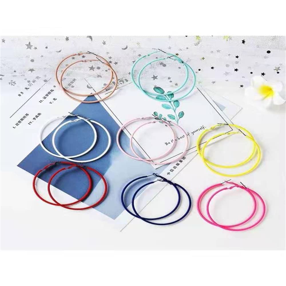 Vintage 70s 80s Retro Exaggerated Hoop Earrings for Women - Summer Beach Party, Bonfire Night, Festival & Costume Accessories