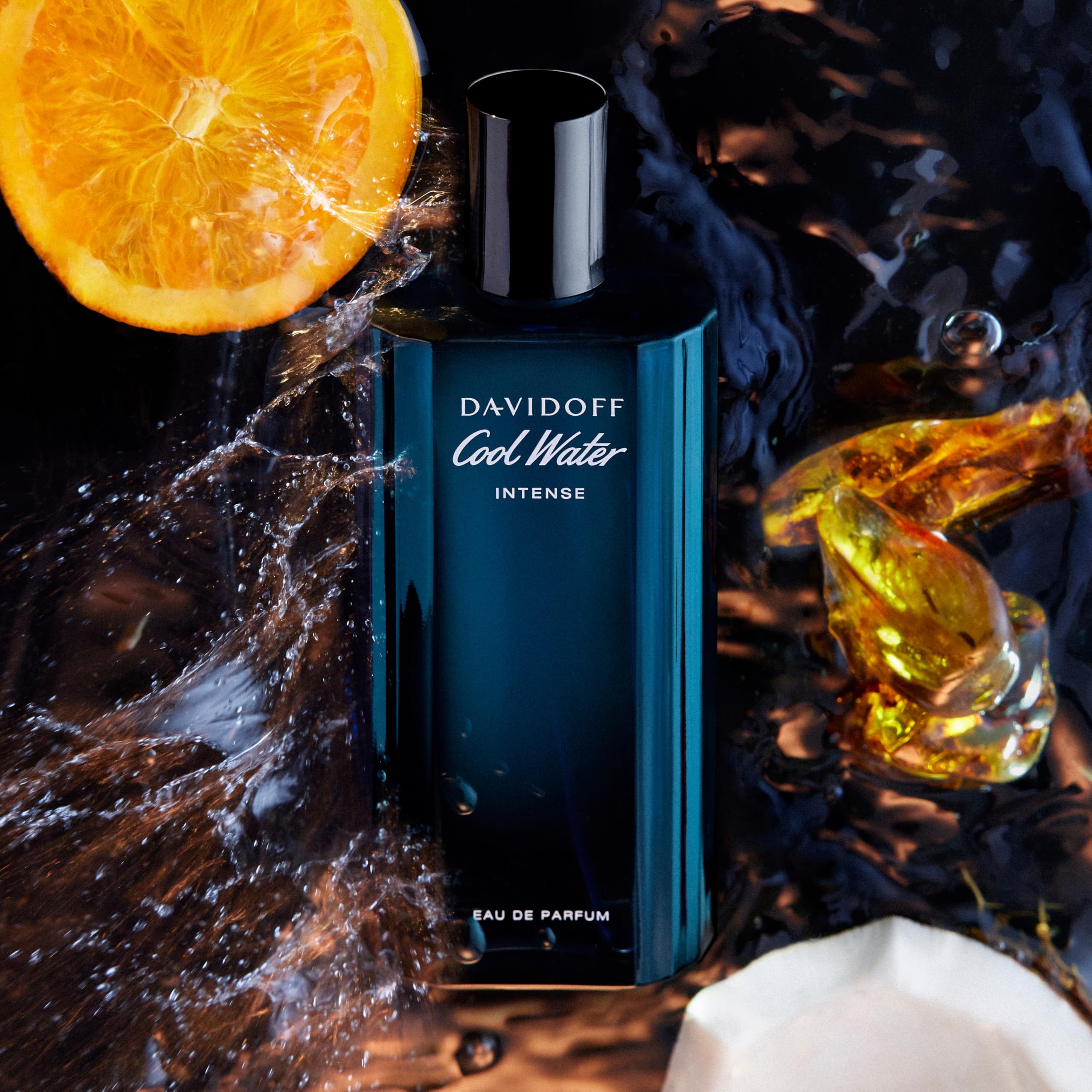 Davidoff Cool Water Intense Eau de Parfum for Men - Amber Cologne with Green Mandarin & Coconut Water Notes - Long Lasting Fragrance - Perfect for Date Night, Office & Special Occasions