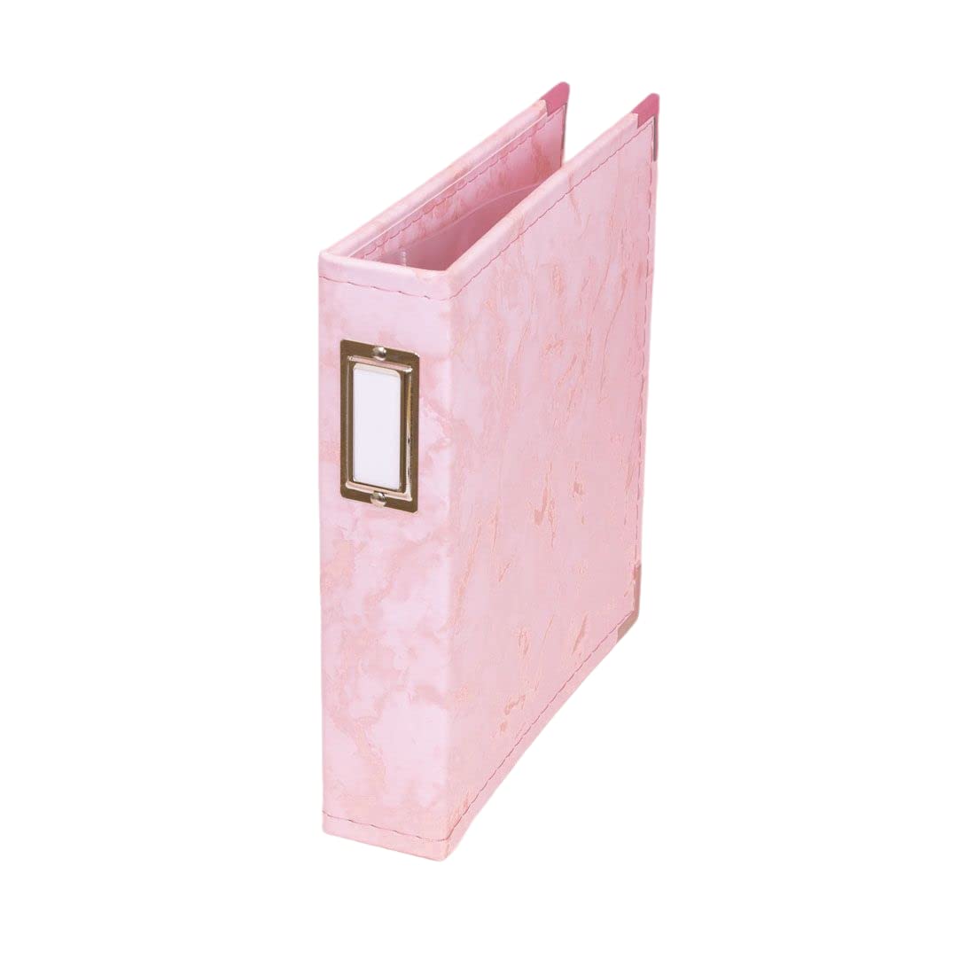 Eco-Friendly Leather Photo Album with Pink Marble Cover - 2 Ring Binder, 5 Insert Sleeves (6x8 Inches) | Customizable Scrapbook for Wedding Photos, Baby Memories & Project Life | Perfect Gift for Anniversaries & Special Occasions