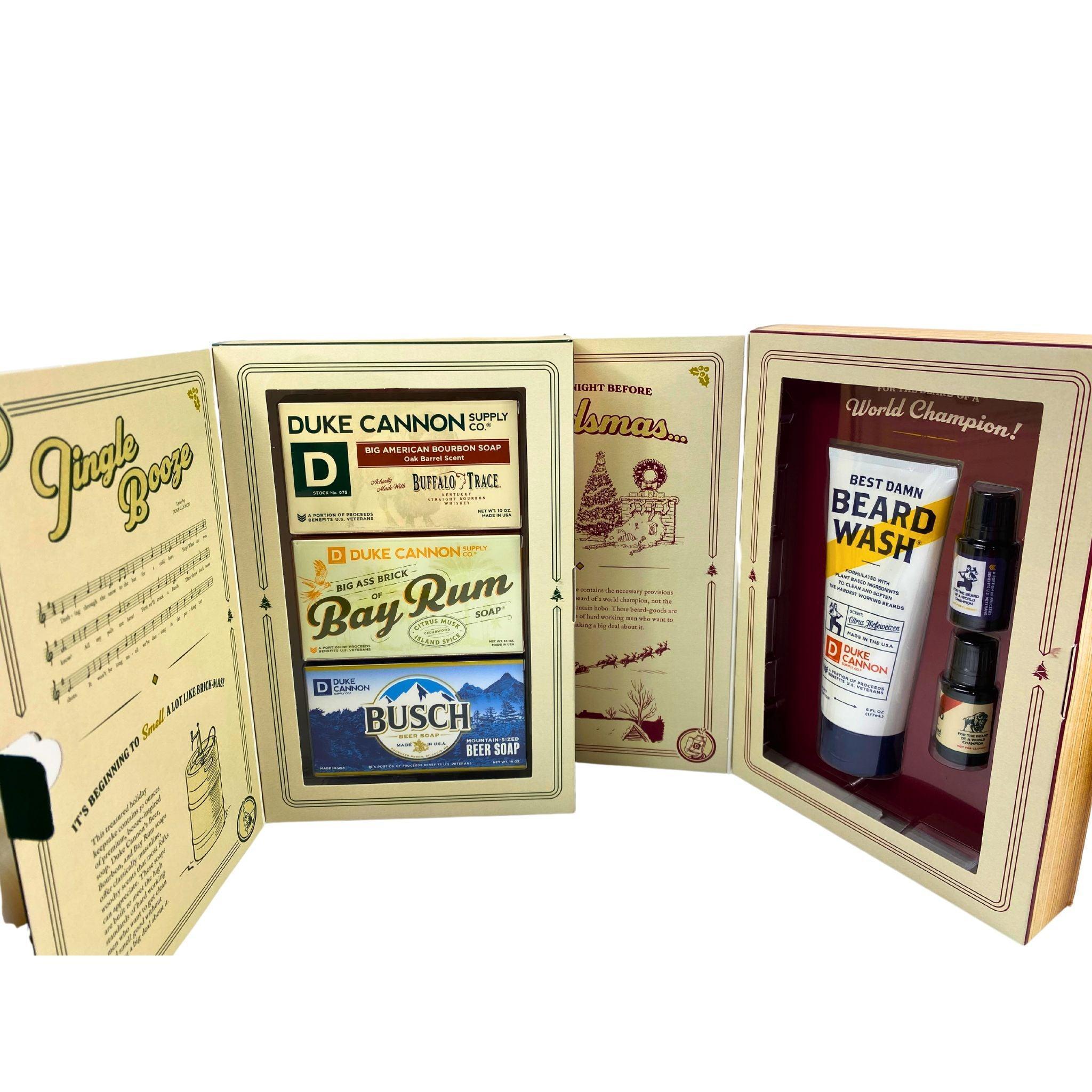 Duke Cannon Jingle Booze Soap Set & The Beard That Stole Christmas Gift Set - 34 Pcs Holiday Soap Collection for Men - Perfect for Christmas Gifts, Stocking Stuffers & Beard Care
