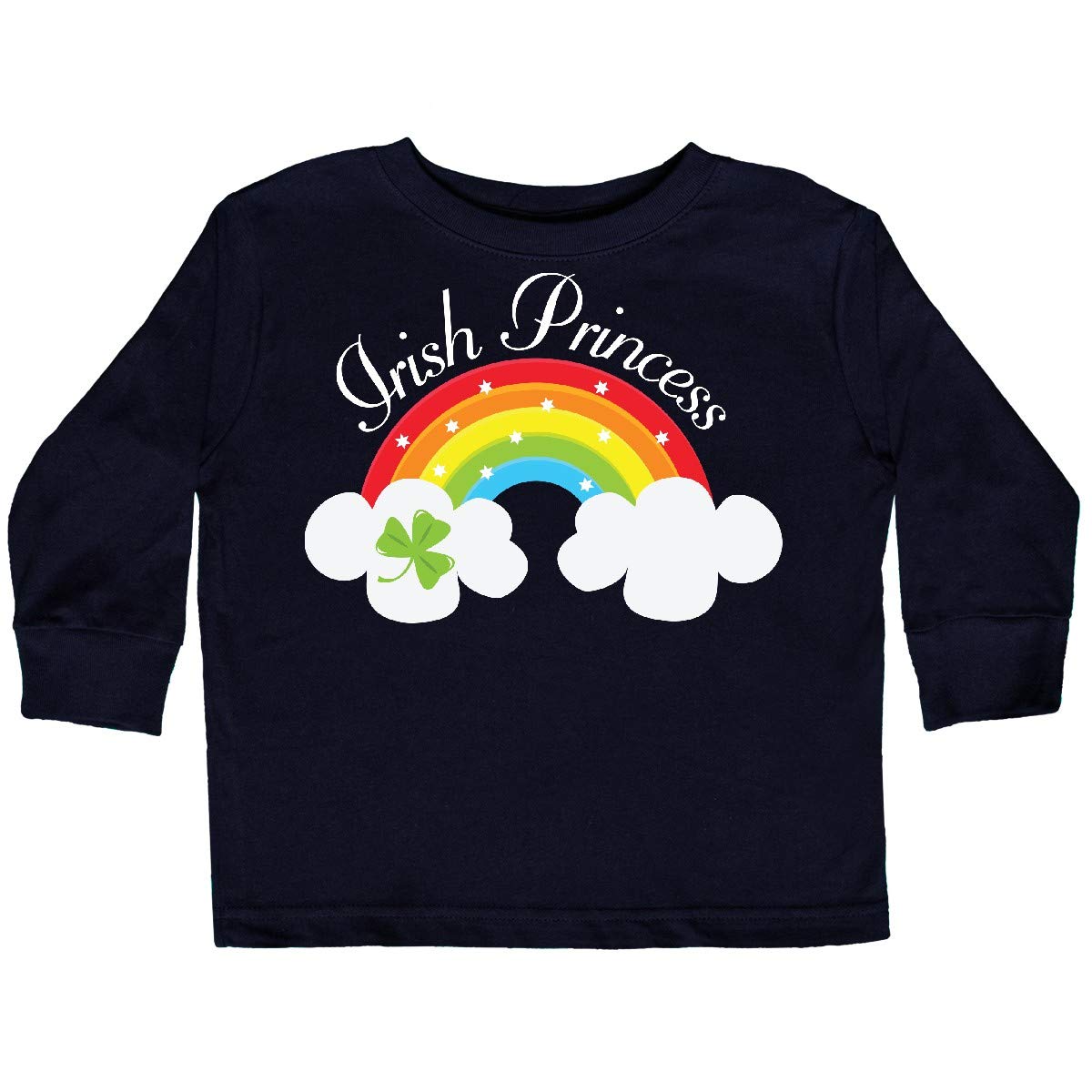 Inktastic Irish Princess St. Patrick's Day Rainbow Toddler Long Sleeve T-Shirt | Cute Kids Holiday Outfit for March 17th Celebrations, Parades & Family Photos