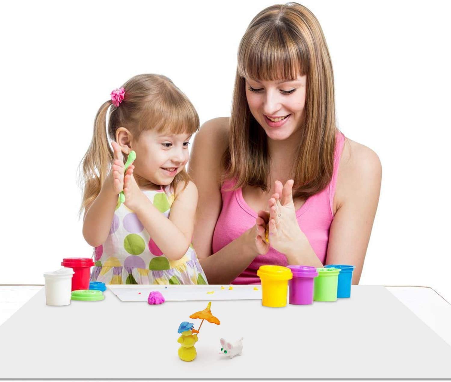 LONGFITE Extra Large Silicone Table Desk Mat - 27.6 x 19.7 Inch (70x50cm) Non-Slip Heat Resistant Work Surface for Baking, Pastry Dough Rolling, Kids Crafts & Countertop Protection | Ideal for Kitchen, Office & Craft Rooms