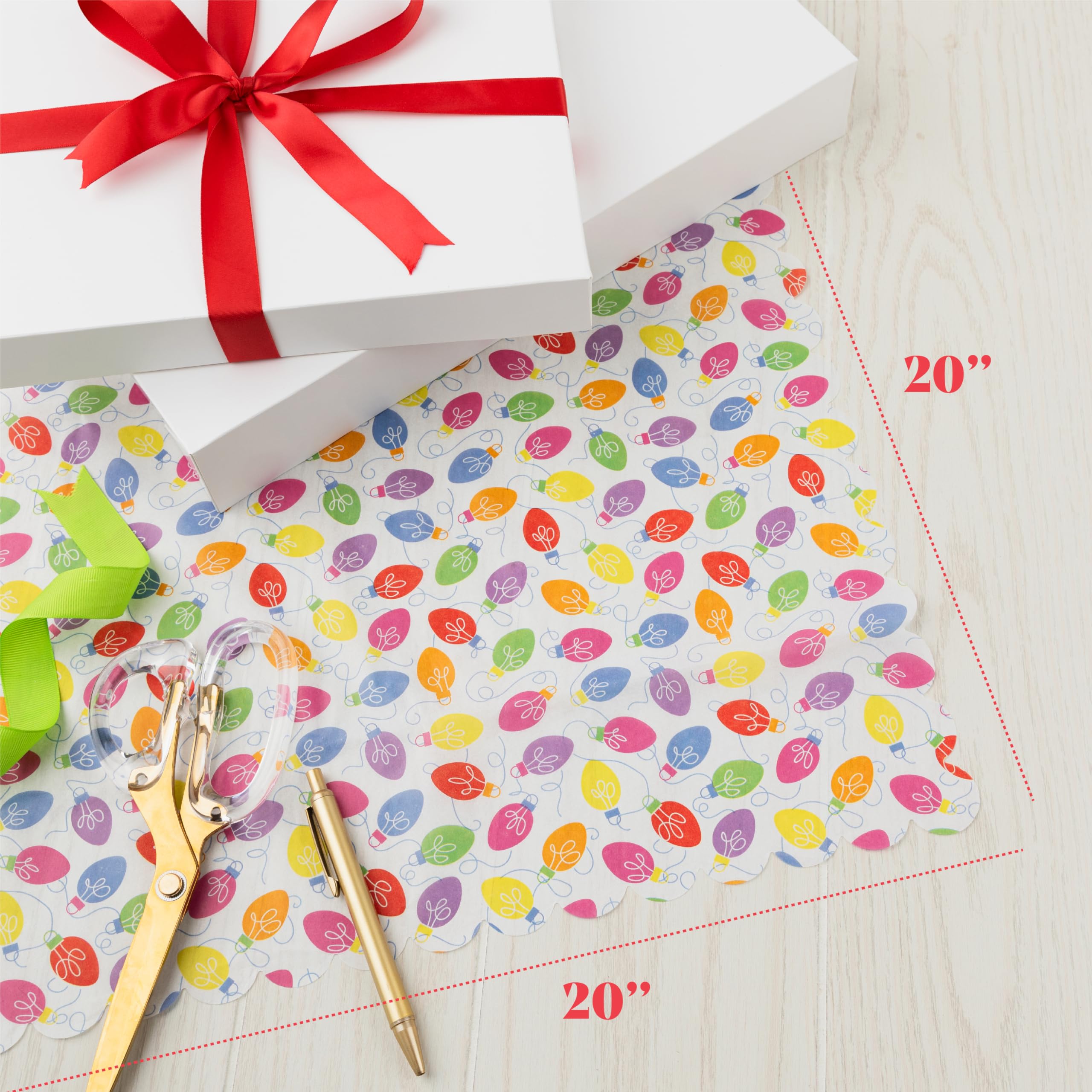 Premium Christmas Tissue Paper for Gift Bags - 100 Sheets Holiday Gift Wrapping Paper Bulk Pack - Perfect for Christmas Presents, Party Favors & Festive Decorations