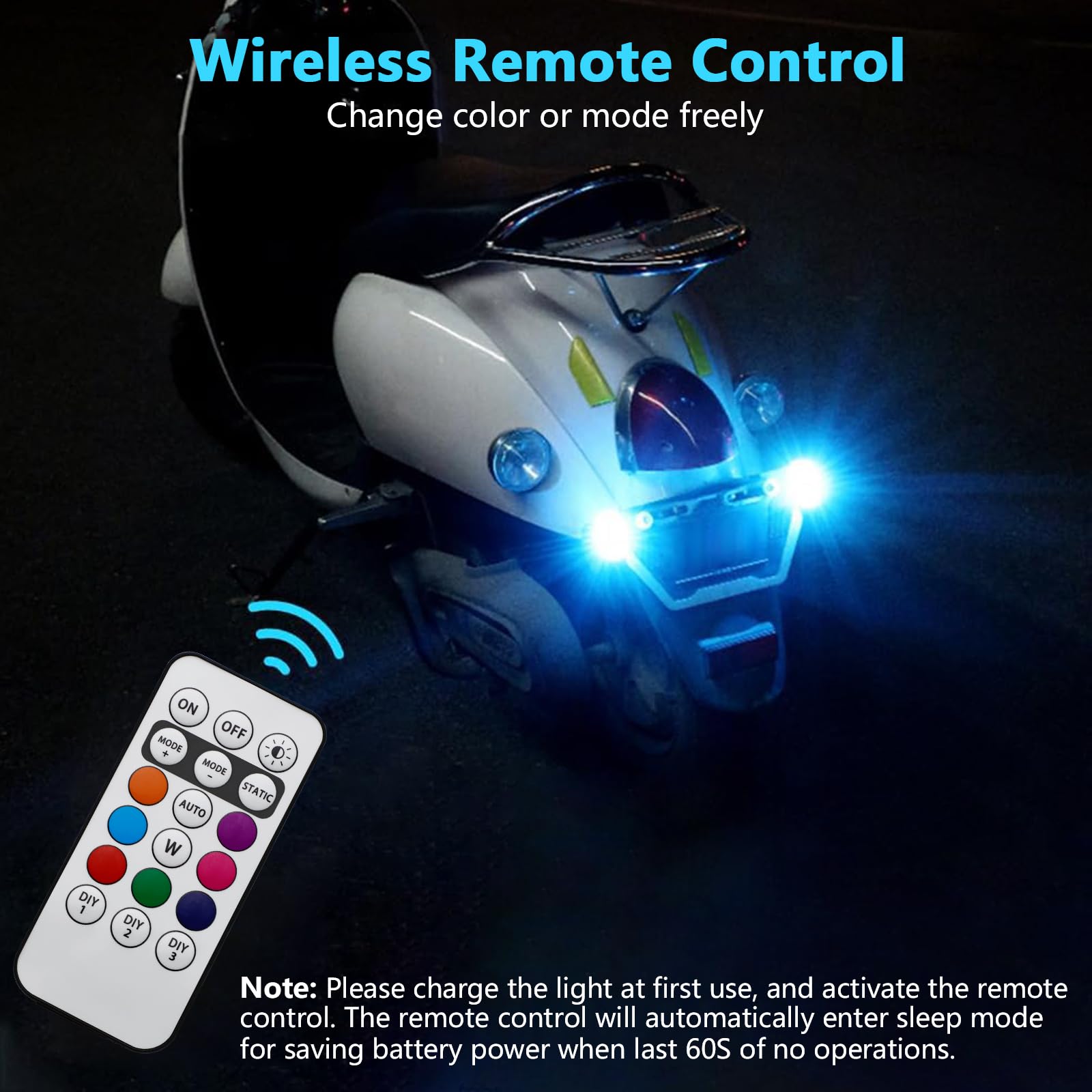 LECART 4 Pack Wireless LED Lights for Cars, Motorcycles, Bikes, Drones & Scooters - Rechargeable Anti-Collision Strobe Warning Lights with Remote Control | Magnetic Emergency Flashing Lights for Night Riding, Road Safety & Vehicle Visibility