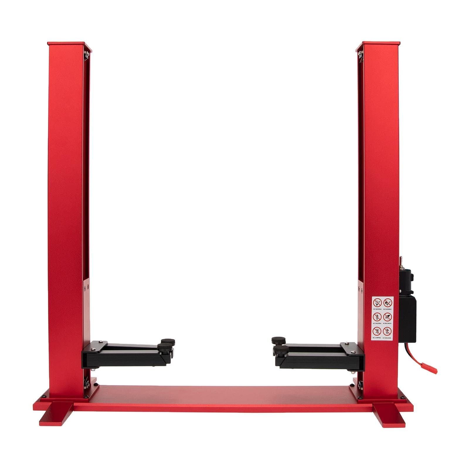 Universal RC Car Lift Stand - Adjustable Two-Post Metal Lifter for 1/10 Scale Monster Trucks & Rock Crawlers | Repair Work Rack (Red) | Perfect for RC Car Maintenance & Off-Road Vehicle Servicing