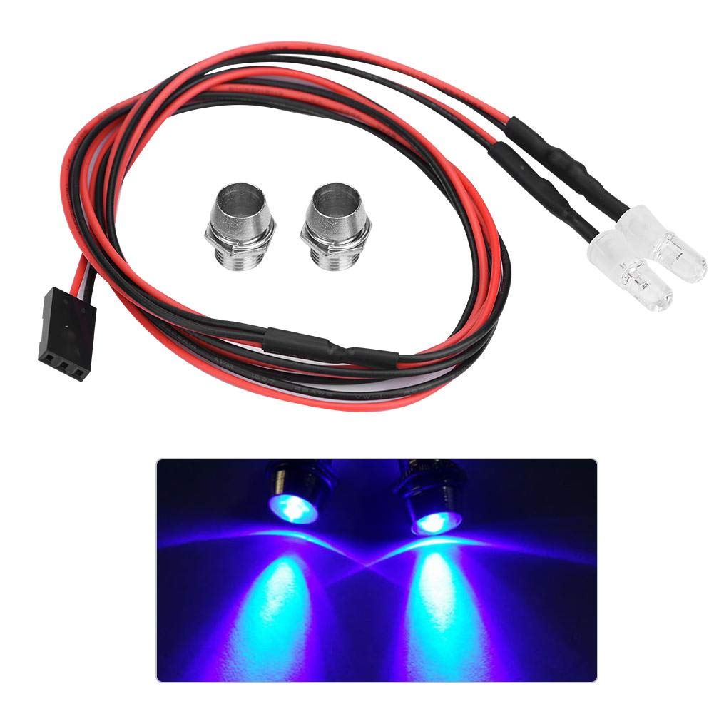VGEBY 2Pcs 5mm LED Light Kit - Blue RC Car Headlights for 1/10 Scale Model Drift Vehicles | Night Cruising & Racing Accessories | Perfect for RC Car Enthusiasts & Hobbyists