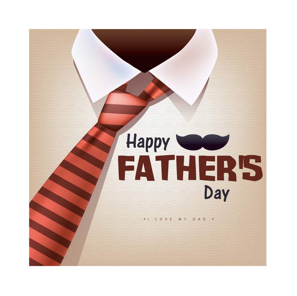 DORCEV 6x6ft Happy Father's Day Photography Backdrop - I Love My Dad Red Tie White Shirt Background for Dad Birthday Party, Cake Table, Photo Studio Props | Perfect for Father's Day Decorations, Birthday Celebrations & Professional Photography Sessions
