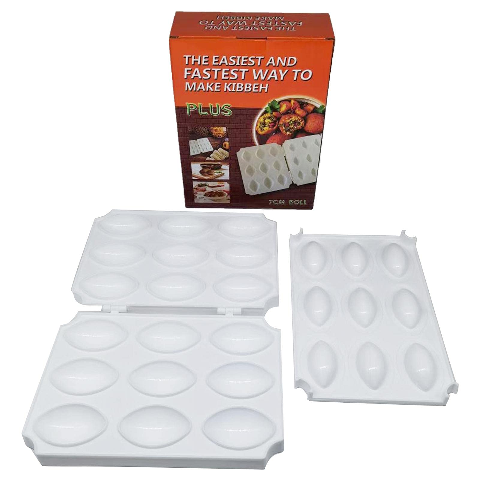 Greatideal 9-Grid Meatball Mold – Large Kibbeh Press Maker – Plastic Manual Meatloaf Press Tool for Homemade Fried Kibbeh – Perfect for Middle Eastern Cooking & Party Food Prep