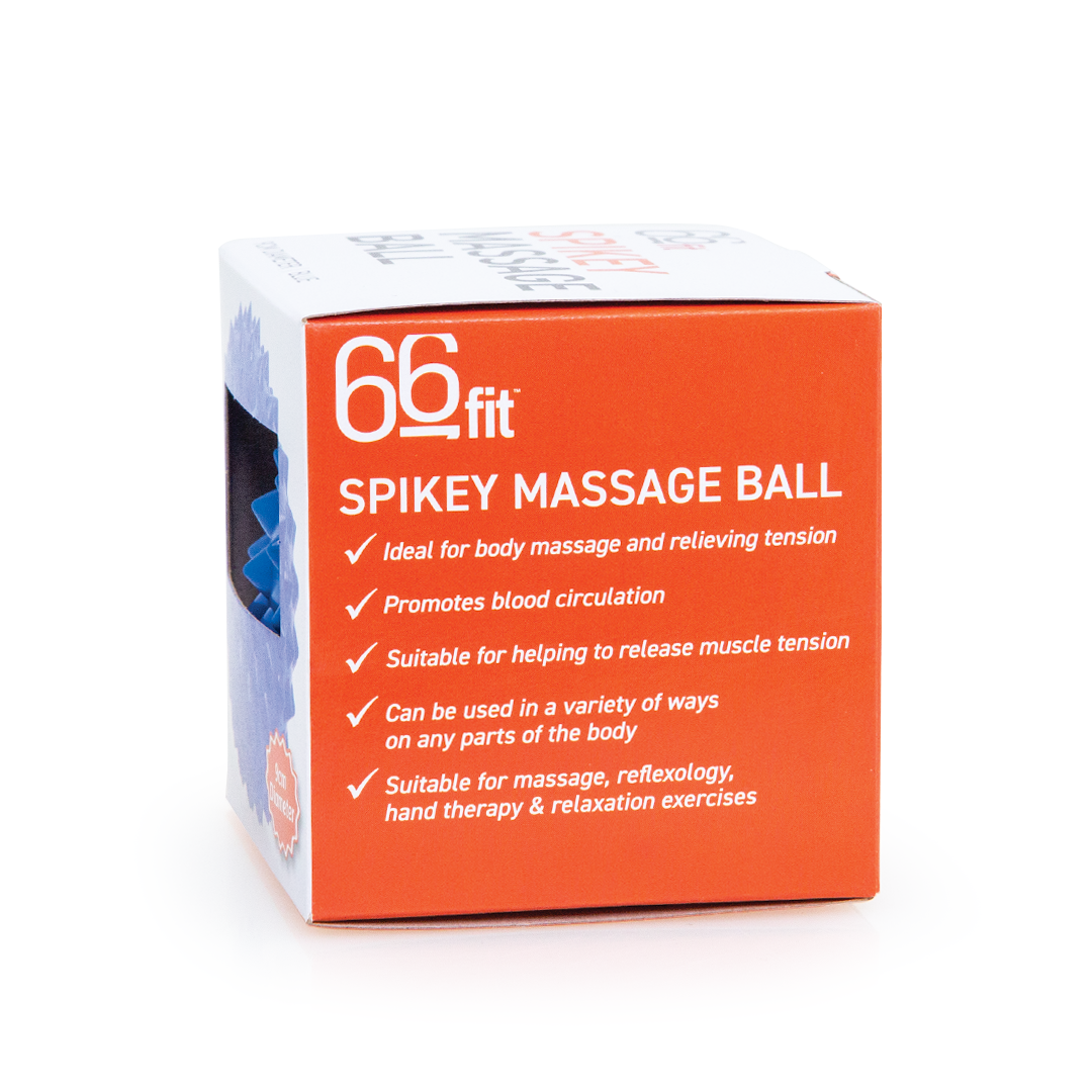 66Fit Spikey Massage Ball 9cm - Deep Tissue Muscle Relief, Trigger Point Therapy, Myofascial Release for Athletes & Recovery - Perfect for Back, Neck, Shoulder & Foot Pain Relief