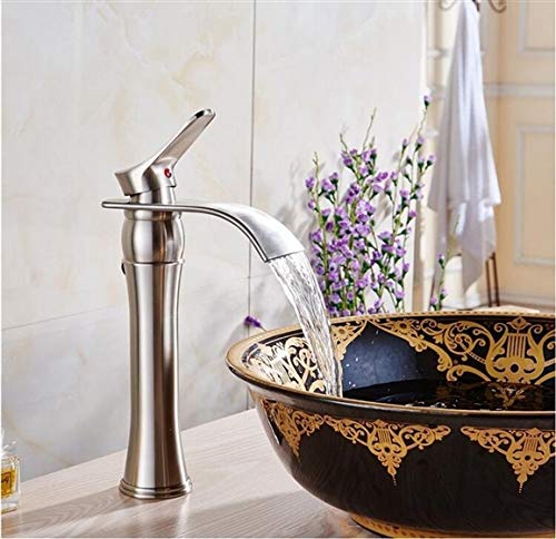 Valladolid Waterfall Bathroom Sink Faucet with Drain - Modern Bathroom Vanity Faucet for Contemporary Home Decor | Perfect for Spa, Luxury Bathrooms & Powder Rooms