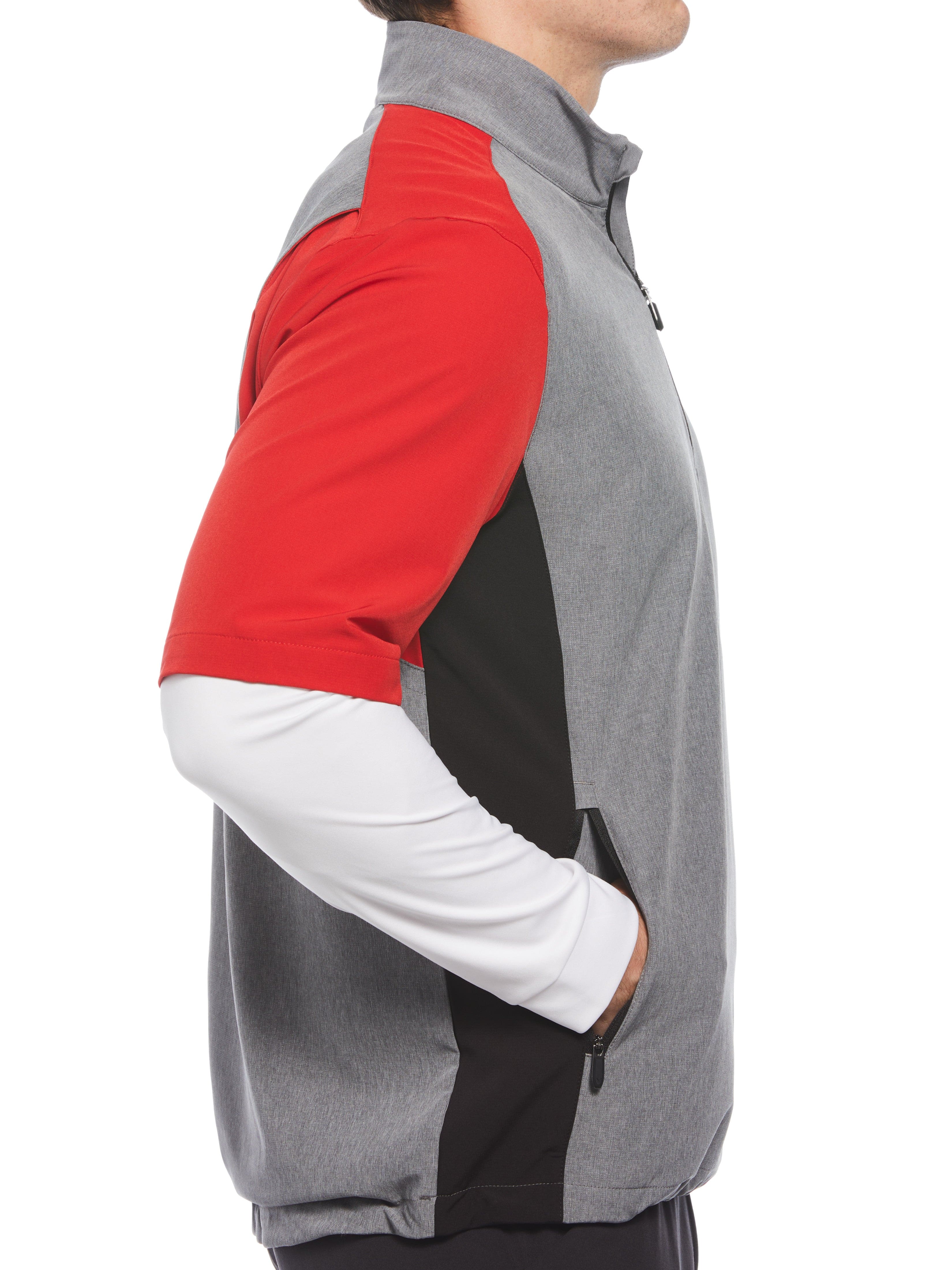 Men's Heather Blocked Half Zip Golf Pullover - Lightweight & Breathable Performance Shirt for Golfing, Running & Outdoor Activities