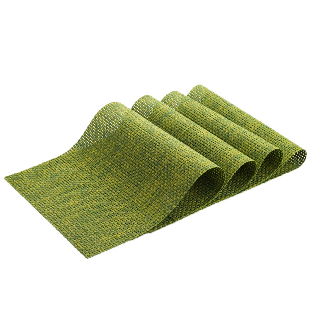 Premium Nordic 4-Piece PVC Heat Insulation Table Mats Set - Non-Slip, Waterproof & Easy Clean Western Dinner Placemats for Plates, Bowls & Coasters | Anti-Scald Protection for Dining Table, Kitchen & Restaurant Use