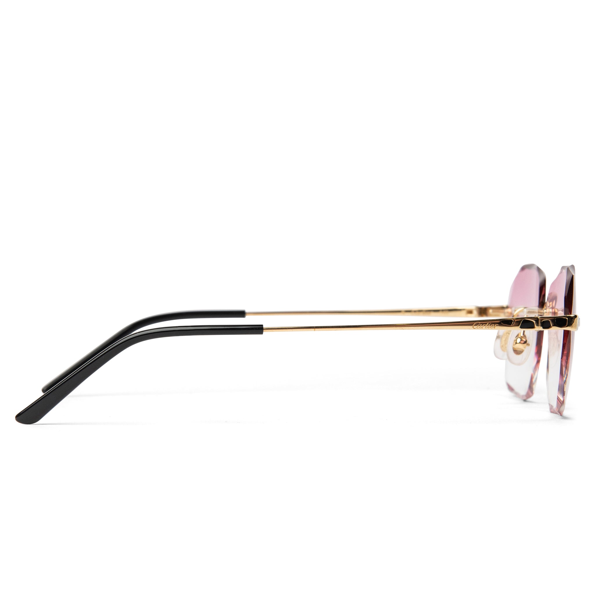 Cartier Panthère Gold Pink Rimless Sunglasses CT0309O 001 - Luxury Designer Eyewear for Women, Perfect for Beach, Travel & Fashion Outings