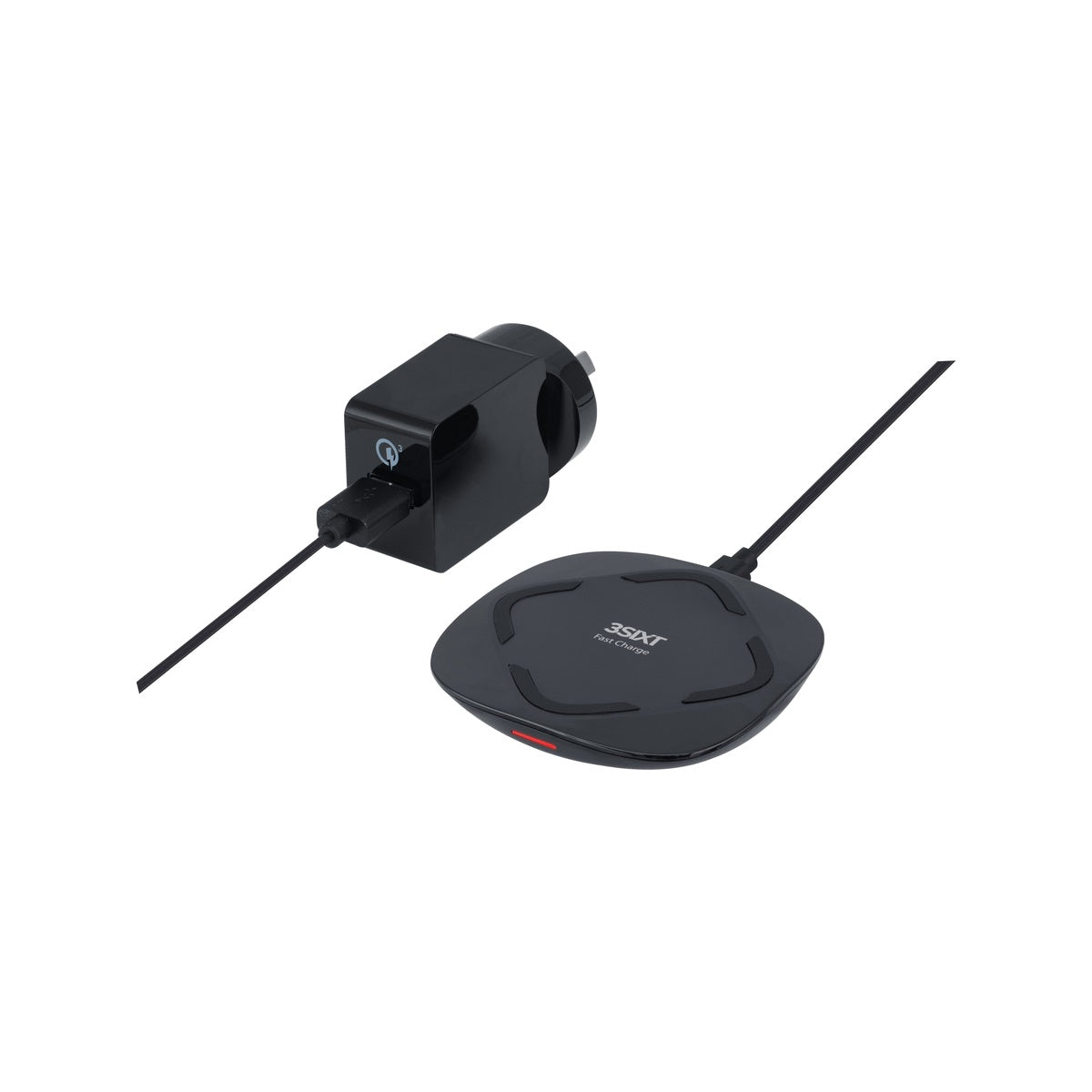 3sixT Qi Wireless Fast Charger & Wall Charger with USB-A QC3.0 3A Fast Charging - Perfect for iPhone, Samsung Galaxy, AirPods & Smartphones at Home, Office & Travel