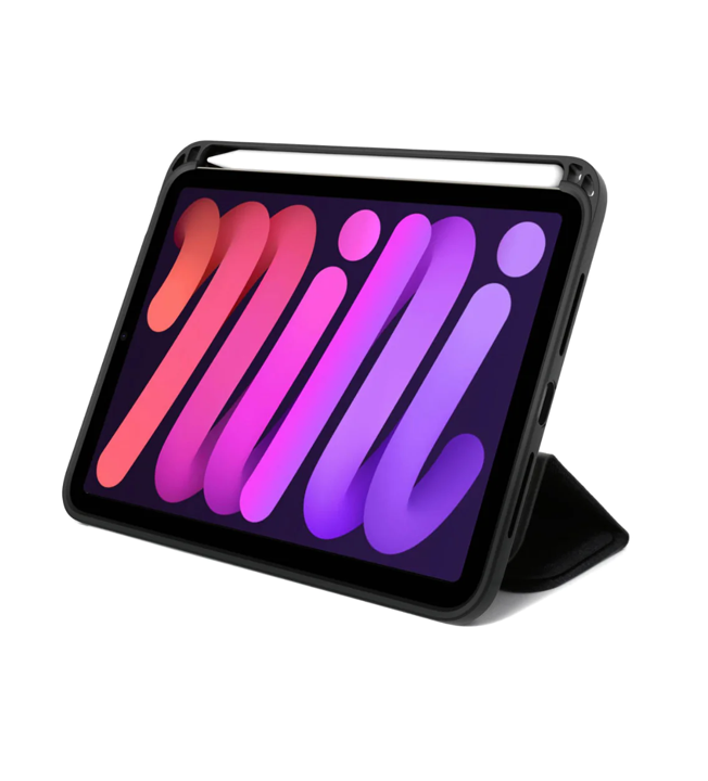 QDOS MUSE iPad Mini Case - Slim Protective Cover with Carbon Fiber Design in Gray - Perfect for Travel, Work, and Everyday Use