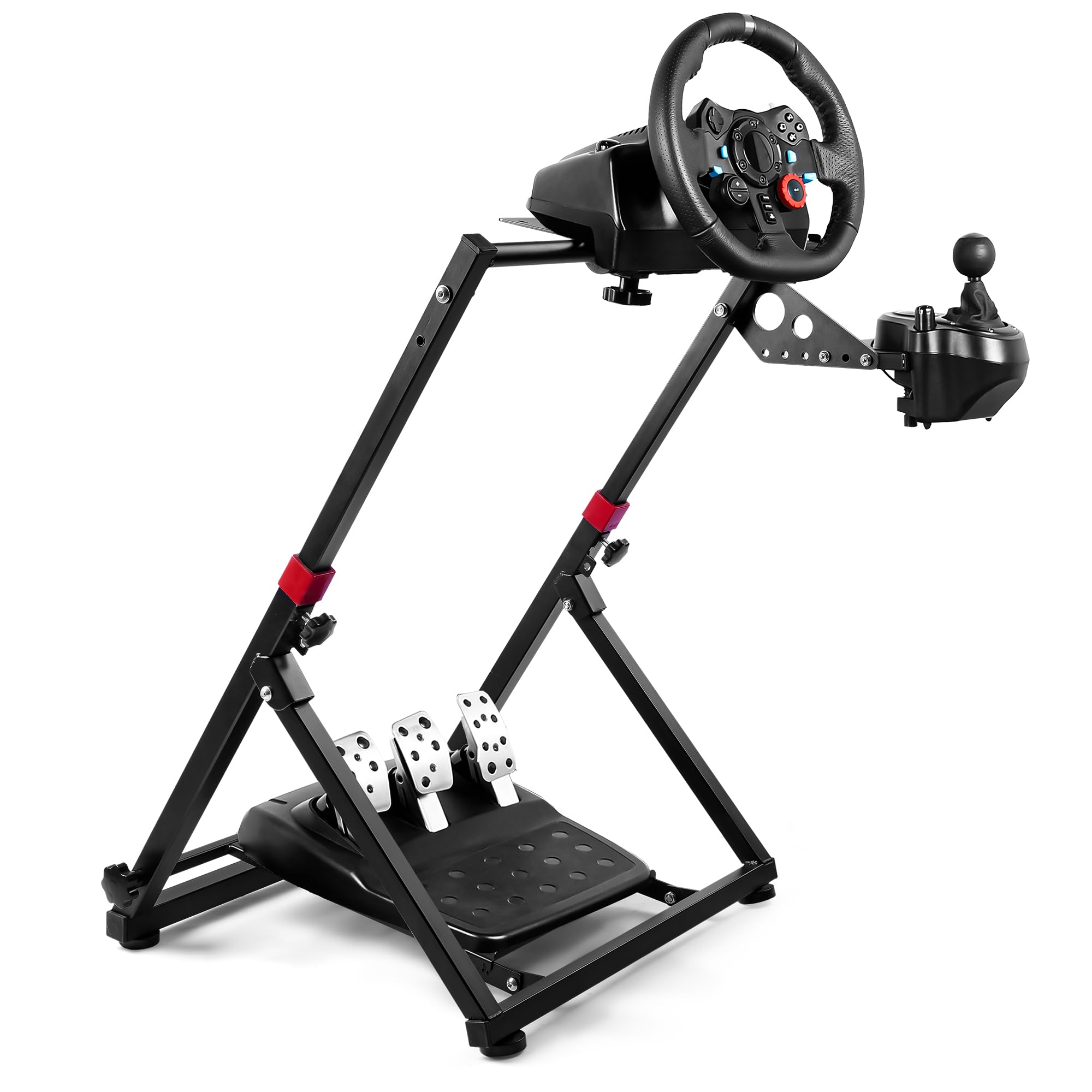 Foldable Steering Wheel Stand for Logitech G923 G29 G920 G27 G25 & Thrustmaster GT500 T300RS T300GT T500RS TGT TS T248X T248 T300 T458 TX - Adjustable Tilt Racing Wheel Stand for PC & Console Gaming - Perfect for Sim Racing & Gaming Setups at Home