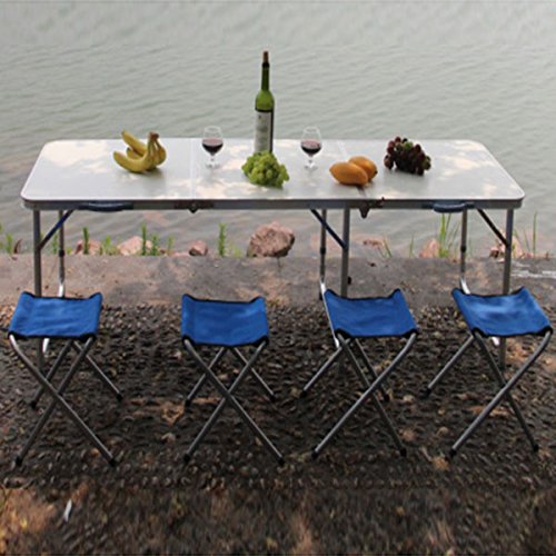 6ft Portable Folding Table - Adjustable Height Aluminum Picnic Table for Outdoor & Indoor Use | 71