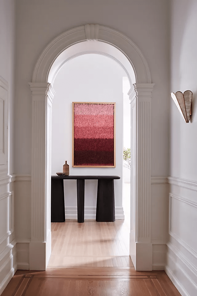 Handmade Kalle Sculptural Console Table - Solid Wood Entryway Table with Unique Design | Perfect for Hallway, Living Room & Foyer Decor