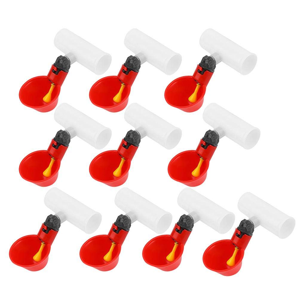 10Pcs Automatic Chicken Water Drinker - Plastic Poultry Water Dispenser for Birds, Ducks & Farm Animals - Easy-to-Use Automatic Water Feeder for Coops, Backyard Farms & Livestock Care