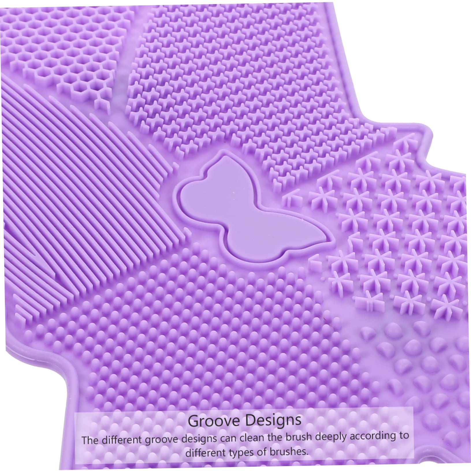 Beavorty 2 Pack Silicone Makeup Brush Cleaning Mat - Reusable Cosmetic Brush Cleaner Pad, Scrub Pad for Makeup Tools, Purple Silicone Beauty Accessories (Perfect for Home & Professional Makeup Brush Cleaning)