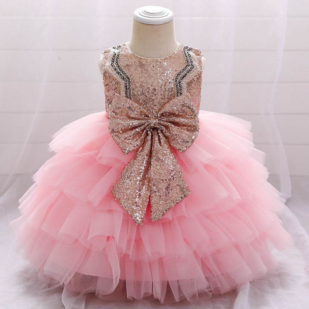 Baby Girl Birthday Party Dress - Toddler Cute Bow Puffy Pageant Princess Gown for Special Occasions | Perfect for Birthday Celebrations, Pageants, and Photo Shoots
