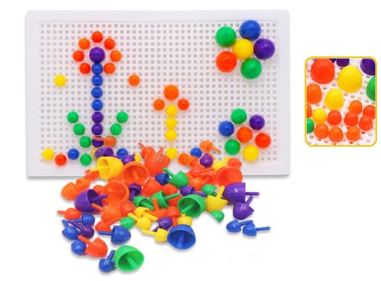 SHREE TECHNESH® Creative Peg Board Jigsaw Puzzle - Wooden Brain Teaser Game for Kids & Adults - Perfect for Family Fun, Stress Relief & Cognitive Development
