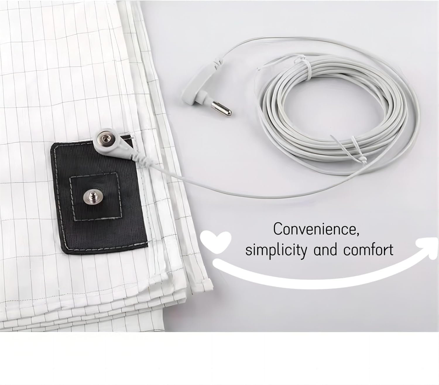 Zenlife Grounding Sheets for Better Sleep - Queen Size 60x80 Inch White Grounding Bed Sheet with Conductive Silver Thread - Perfect for EMF Protection, Stress Relief & Improved Sleep Quality - Ideal for Home, Travel & Meditation