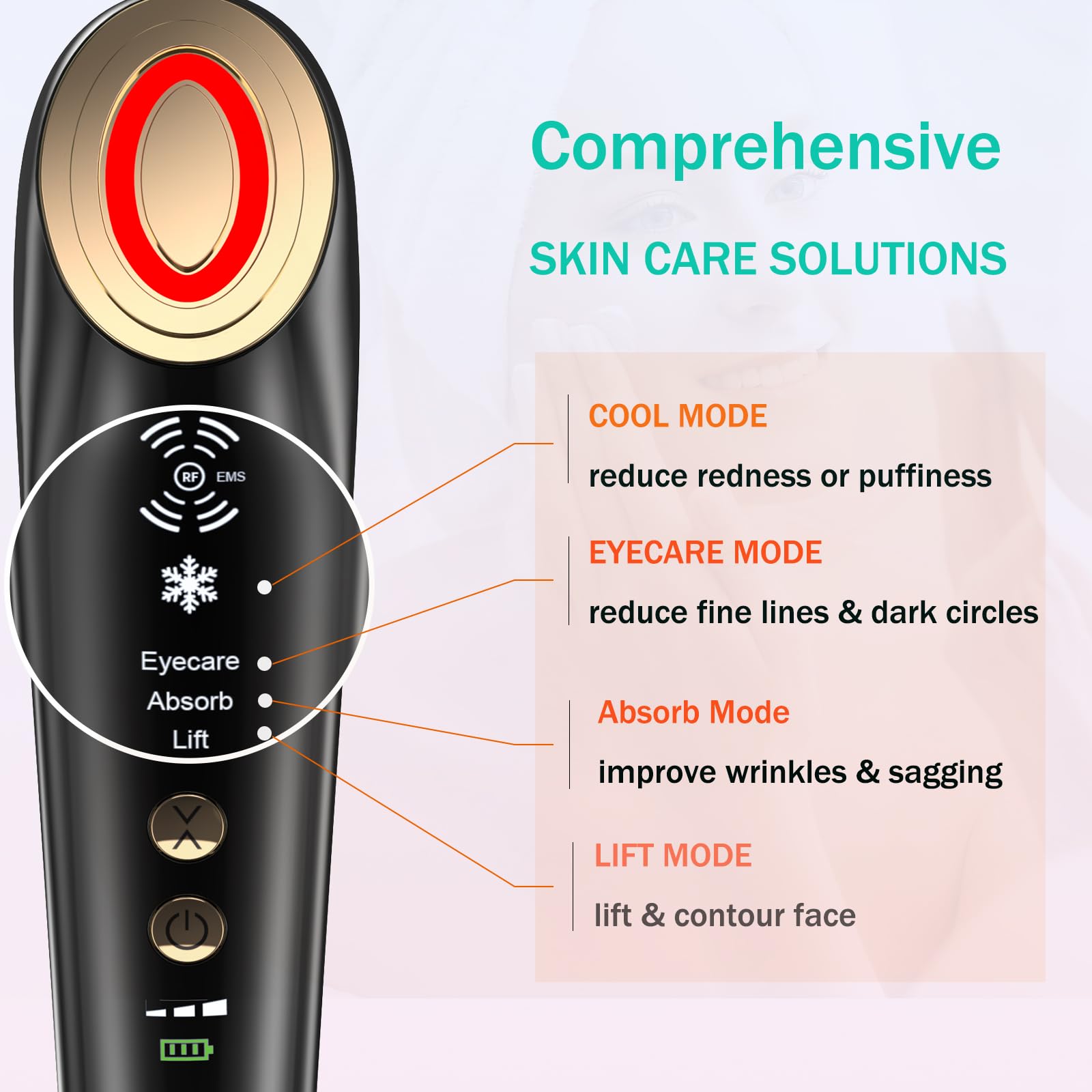 Radio Frequency Skin Tightening Machine for Face & Neck - Anti-Aging Device with Microcurrent Lifting Technology - Wrinkle Reduction, Firming & Toning Massager - At-Home Facial Treatment for Youthful Skin - Perfect for Daily Skincare Routine & Spa-Like Experience