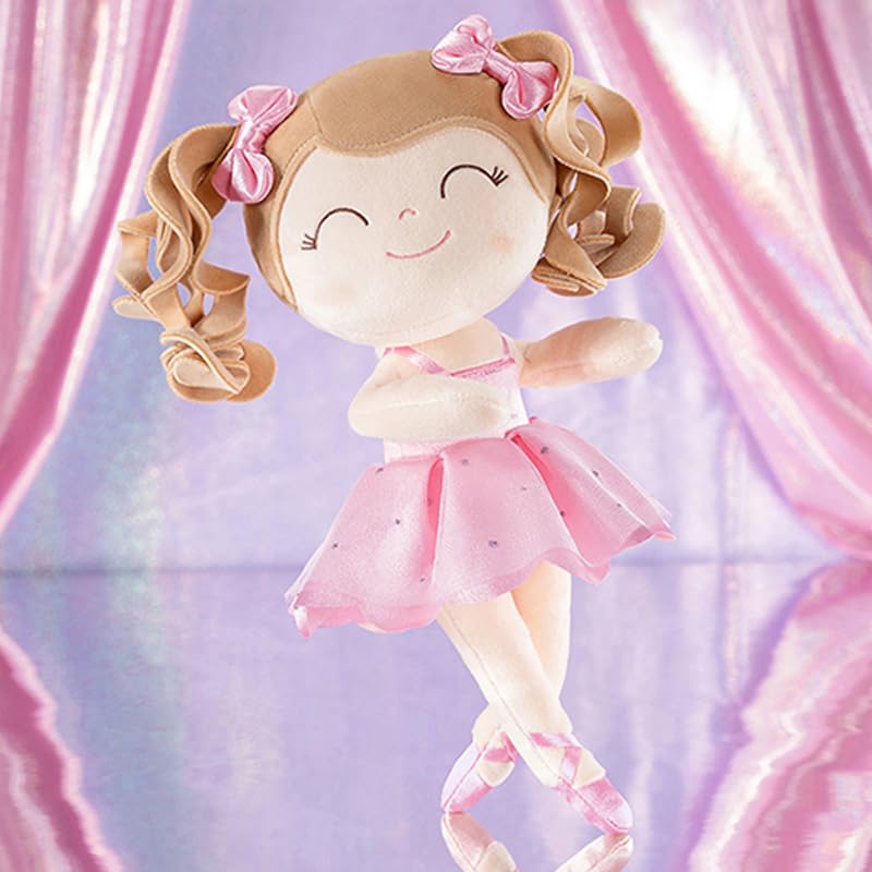 Soft Pink Baby Doll with Curly Hair - 33CM Plush Ballet Toy for Girls | Perfect Gift & Playtime