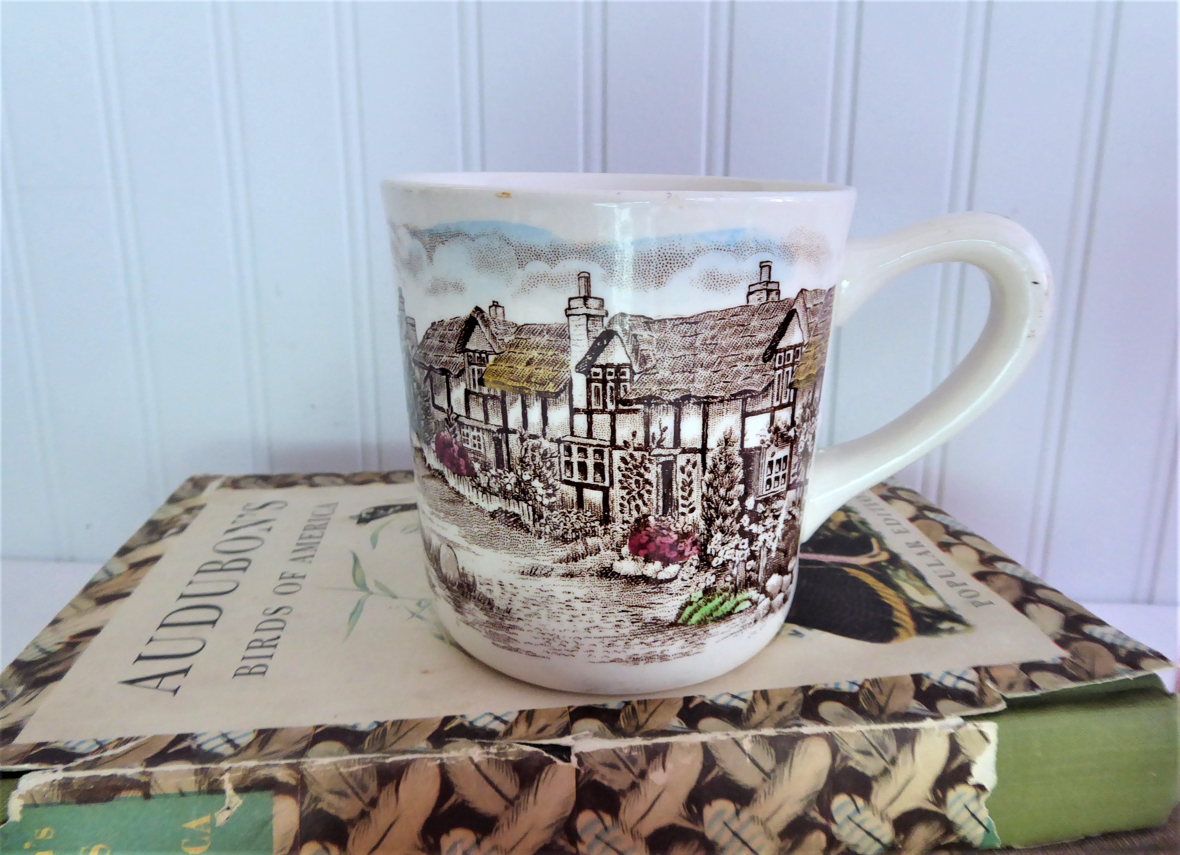Vintage Johnson Brothers Brown Transferware Olde English Countryside Mug - 8 Oz Tea Cup for Afternoon Tea, Cottagecore Decor, and Collectible Ceramics