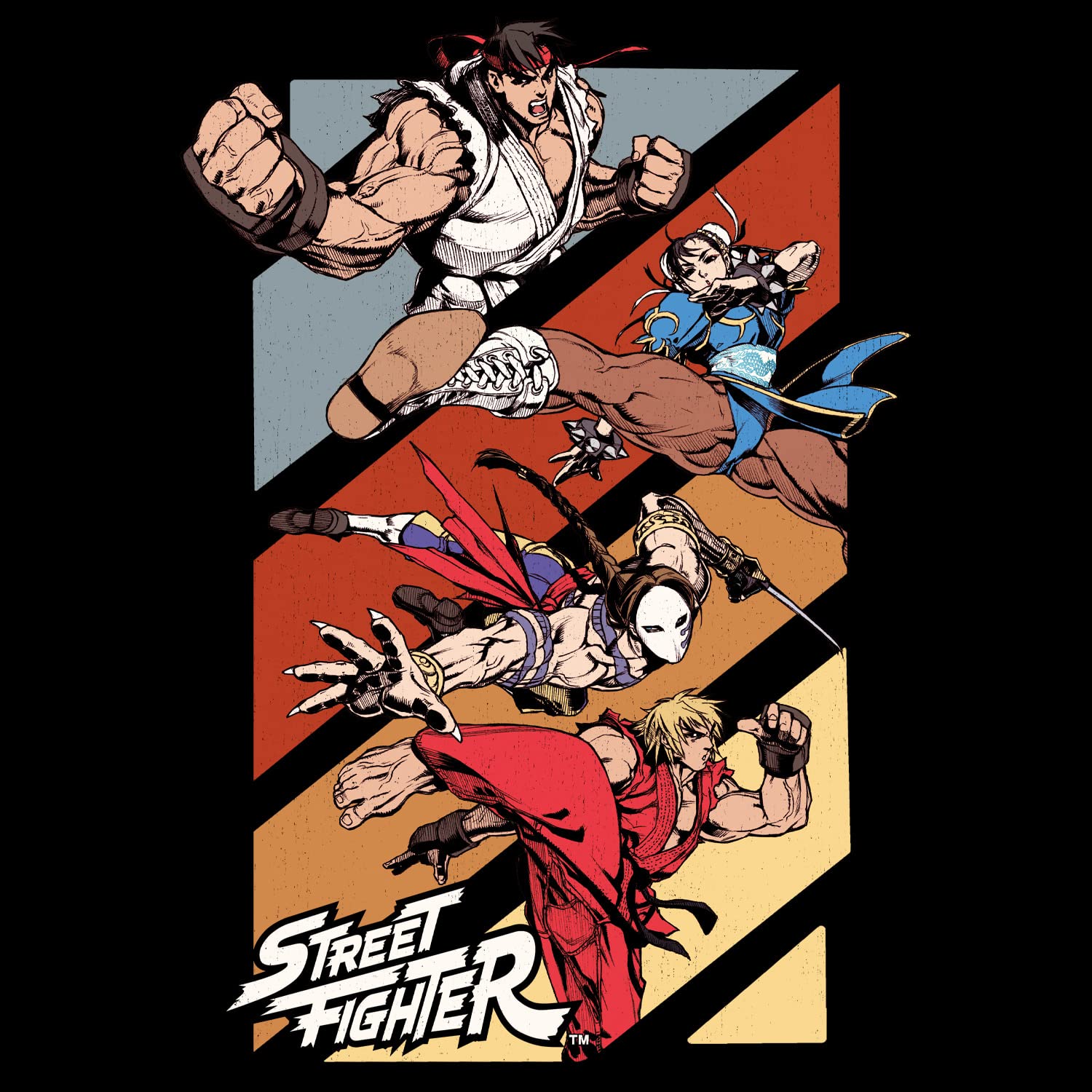 Street Fighter Gaming T-Shirt - Classic Four Fighters Graphic Tee for Adults | Casual Wear, Cosplay & Gamer Apparel