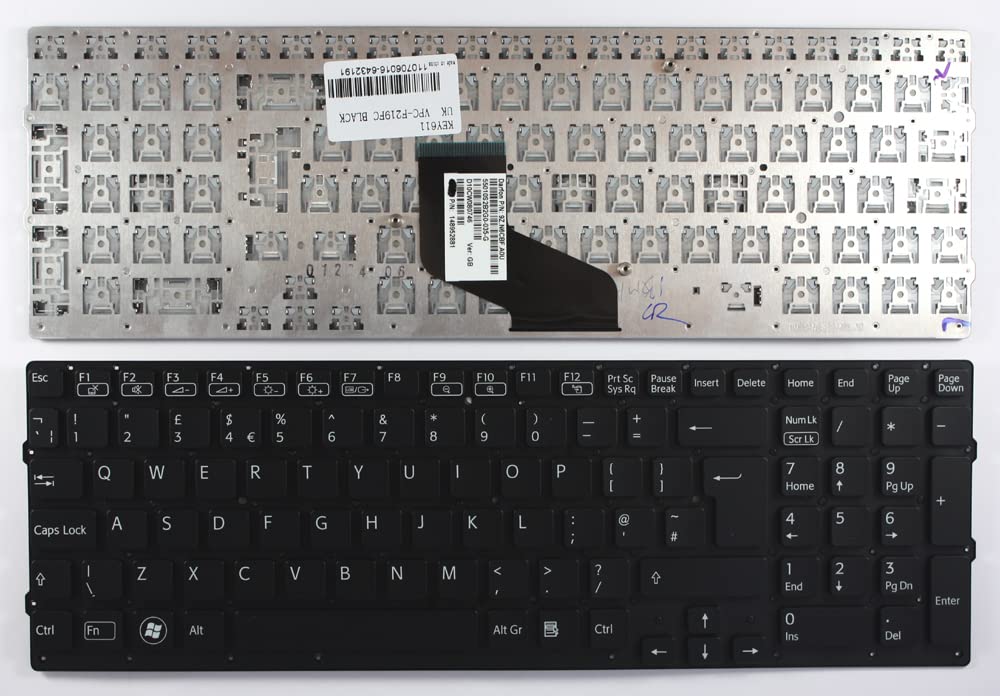 UK Layout Black Replacement Laptop Keyboard for Sony 148952881 | Compatible with Various Sony Laptop Models | Perfect for Typing, Gaming & Office Work