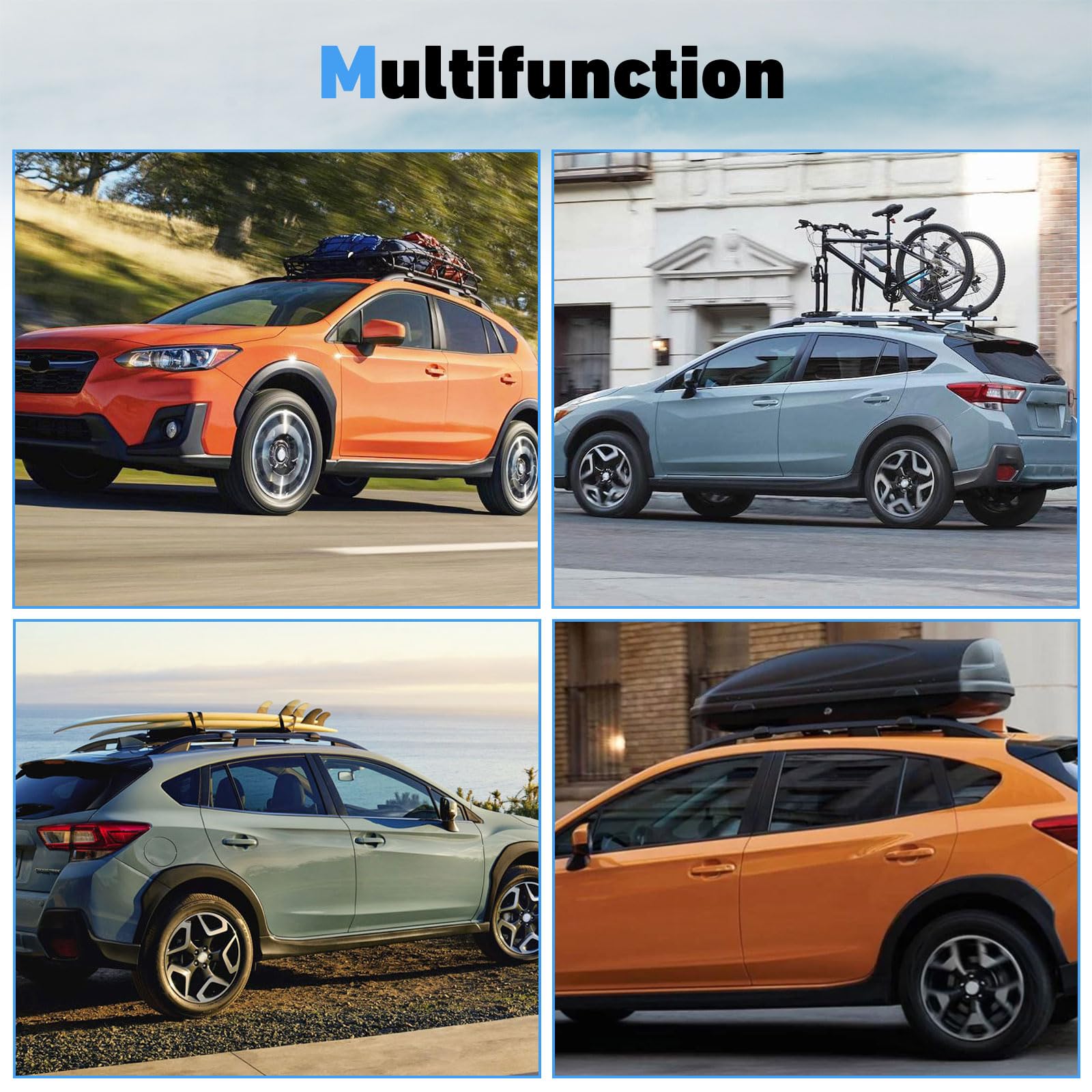 Subaru XV Crosstrek Roof Rack Cross Bars (2013-2025) - Aluminum Luggage Cargo Carrier for Kayak, Bike, Canoe & Outdoor Adventures