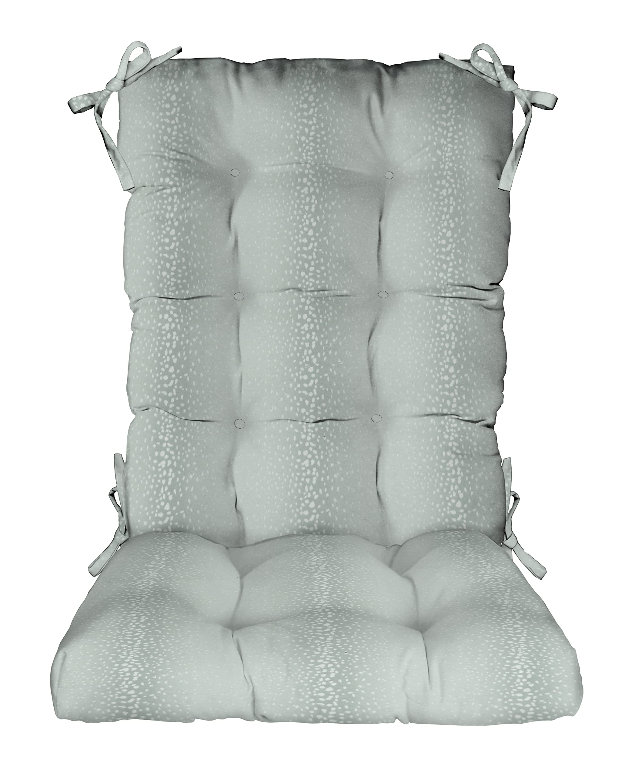 RSH Décor Indoor/Outdoor Tufted Rocker Cushion - Choose Size & Color (Large, Antelope Belmont Blue) - Perfect for Patio, Porch, Garden & Nursery Rocking Chairs