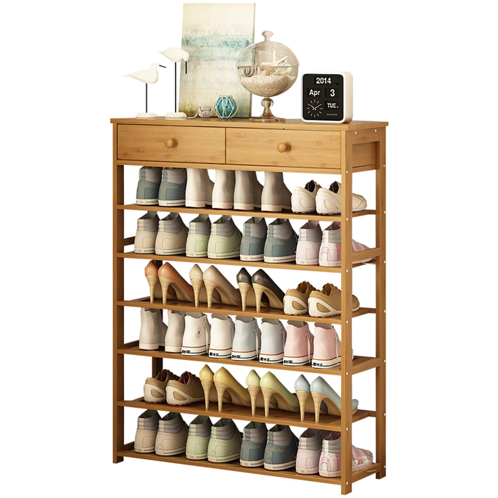 Multi-Function Shoe Storage Rack with Drawers - Space Saving Entryway Organizer for Shoes, Hats & Accessories | Perfect for Living Room, Bedroom, Closet & Hallway | Compact Small Size Home Storage Solution
