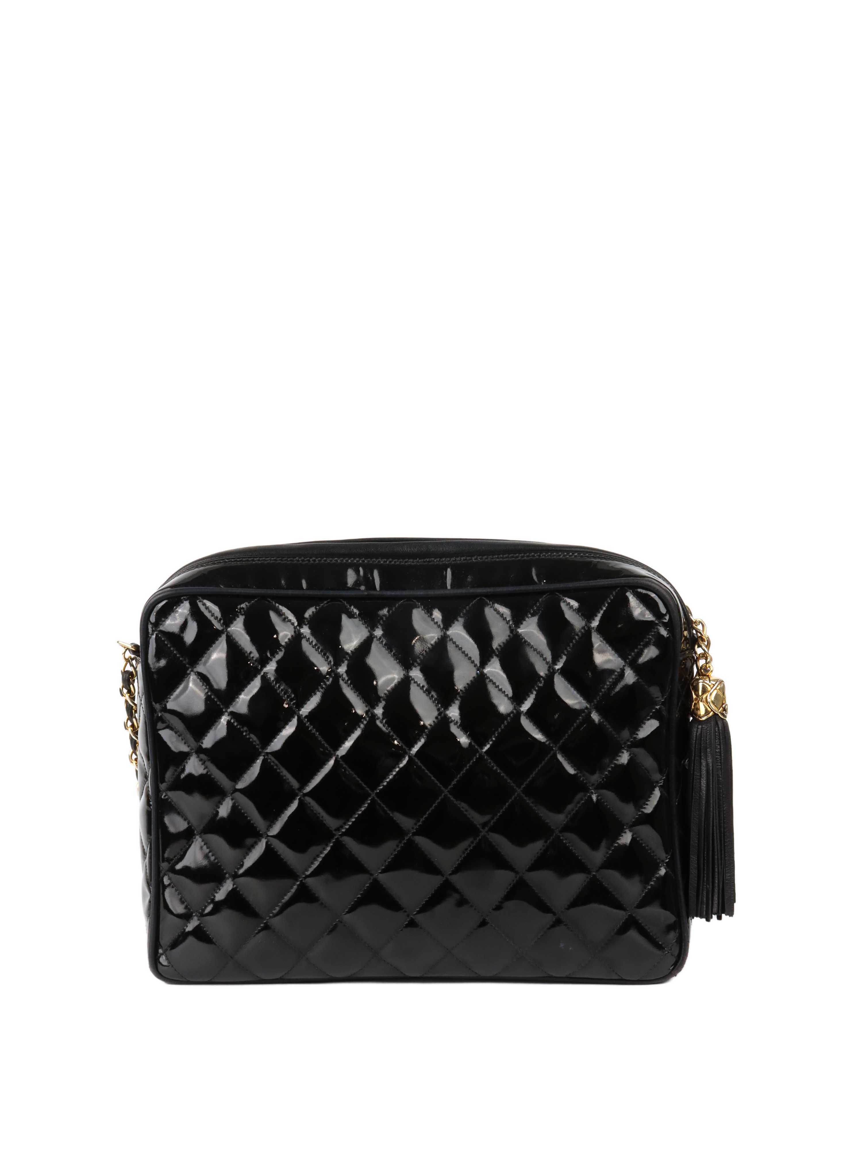 Chanel Black Patent Leather Shoulder Bag for Women - Luxury Designer Handbag for Work, Evening & Special Occasions