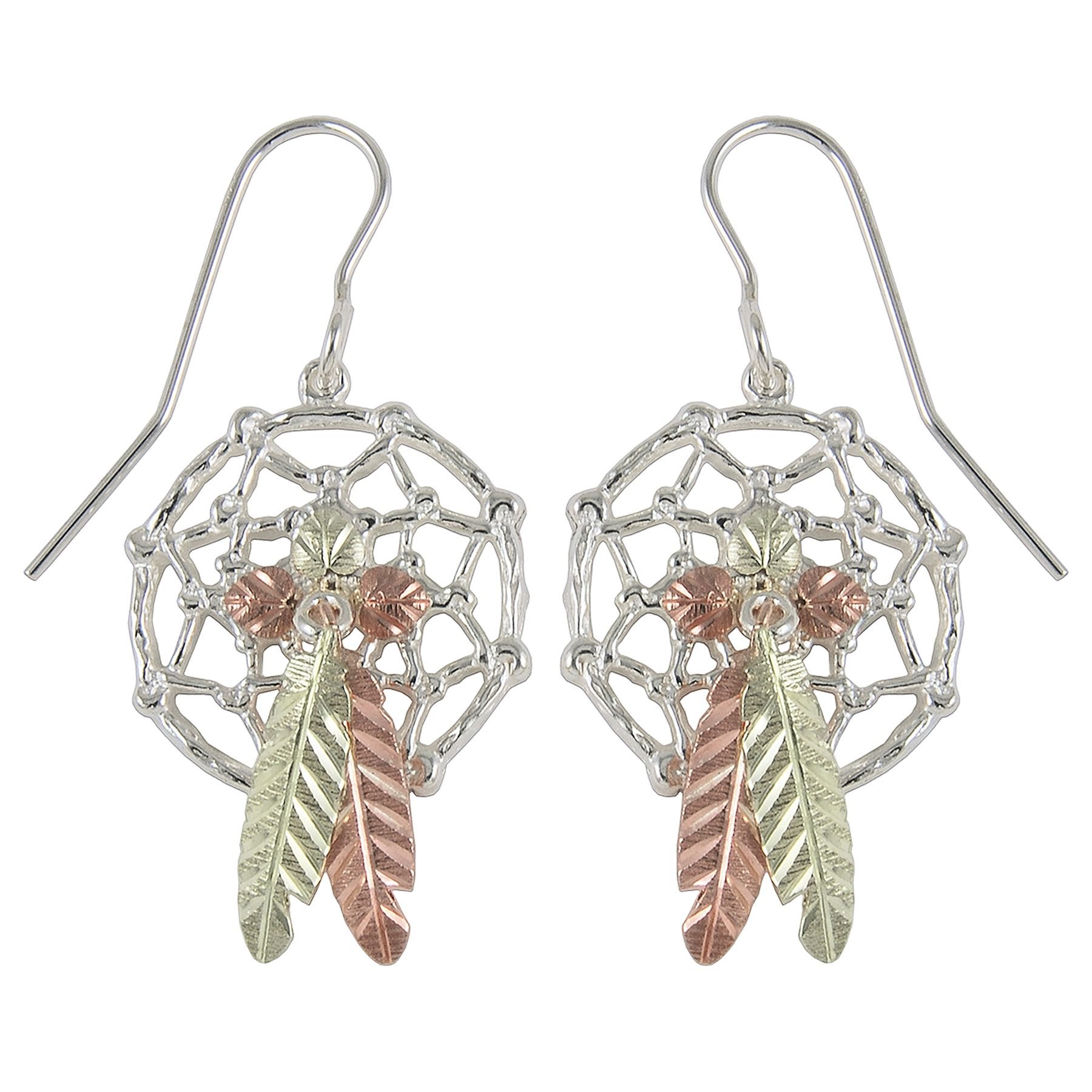 Black Hills Silver Dreamcatcher Earrings - Boho Style for Women
