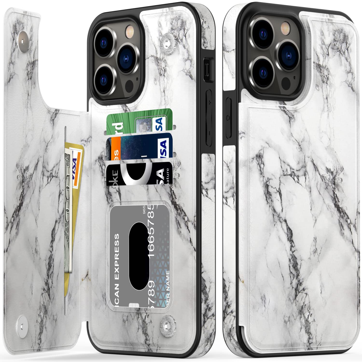 Premium Luxury Flip Folio Leather Wallet Case for iPhone 12 Pro Max 6.7