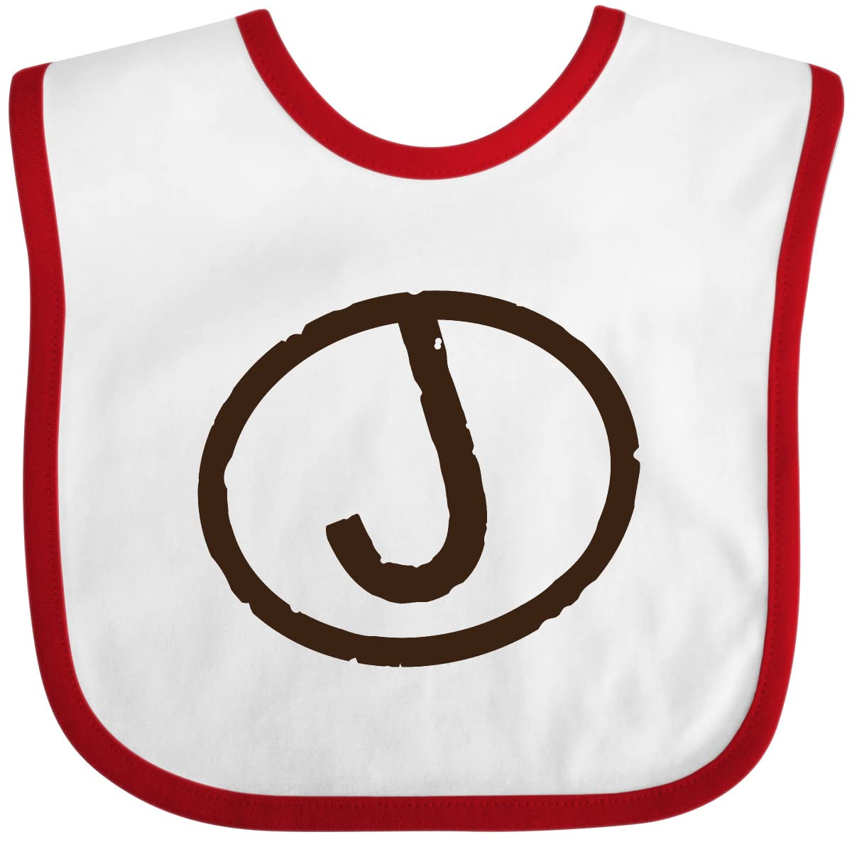 Inktastic Personalized Monogram Baby Bib - Custom Initial Letter J - Soft, Absorbent & Washable for Newborns & Infants - Perfect for Feeding, Playtime & Photo Shoots