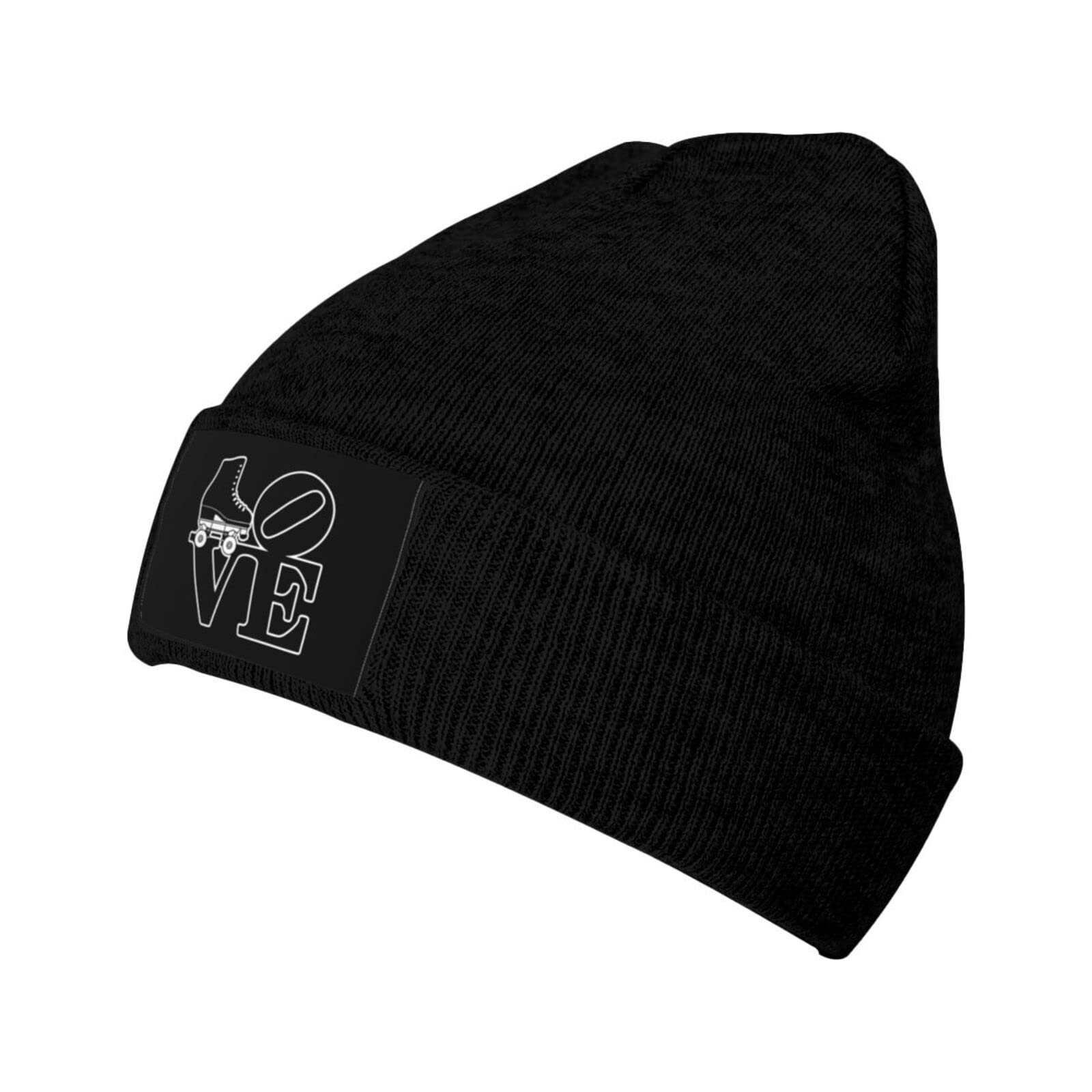 Unisex Winter Knit Beanie Hat for Men & Women - Warm Roller Skate & Ski Skull Cap with Cuff - Black - Perfect for Outdoor Sports, Casual Wear & Cold Weather Activities